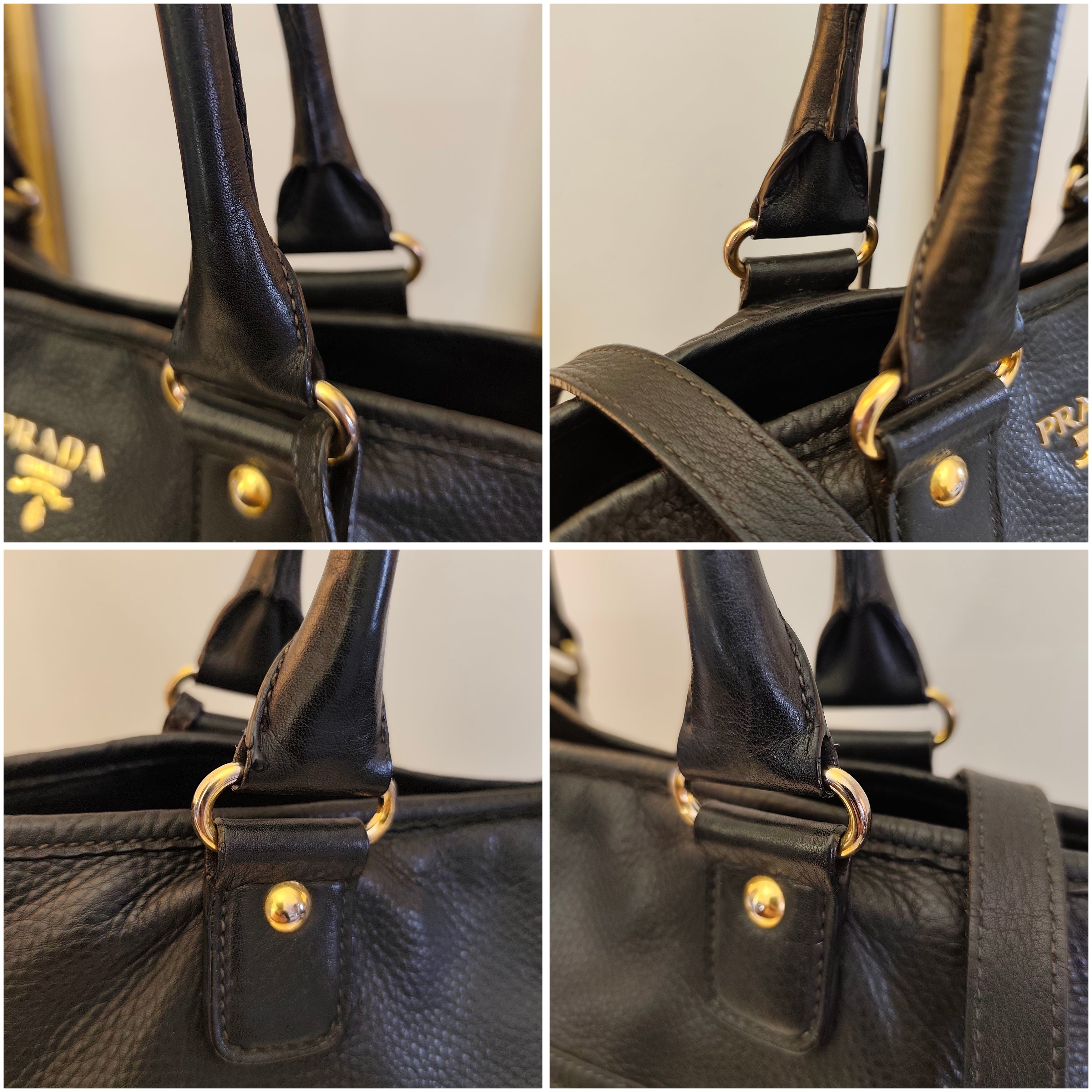 Prada – Tote Bag Shopper in Pelle Martellata Nera