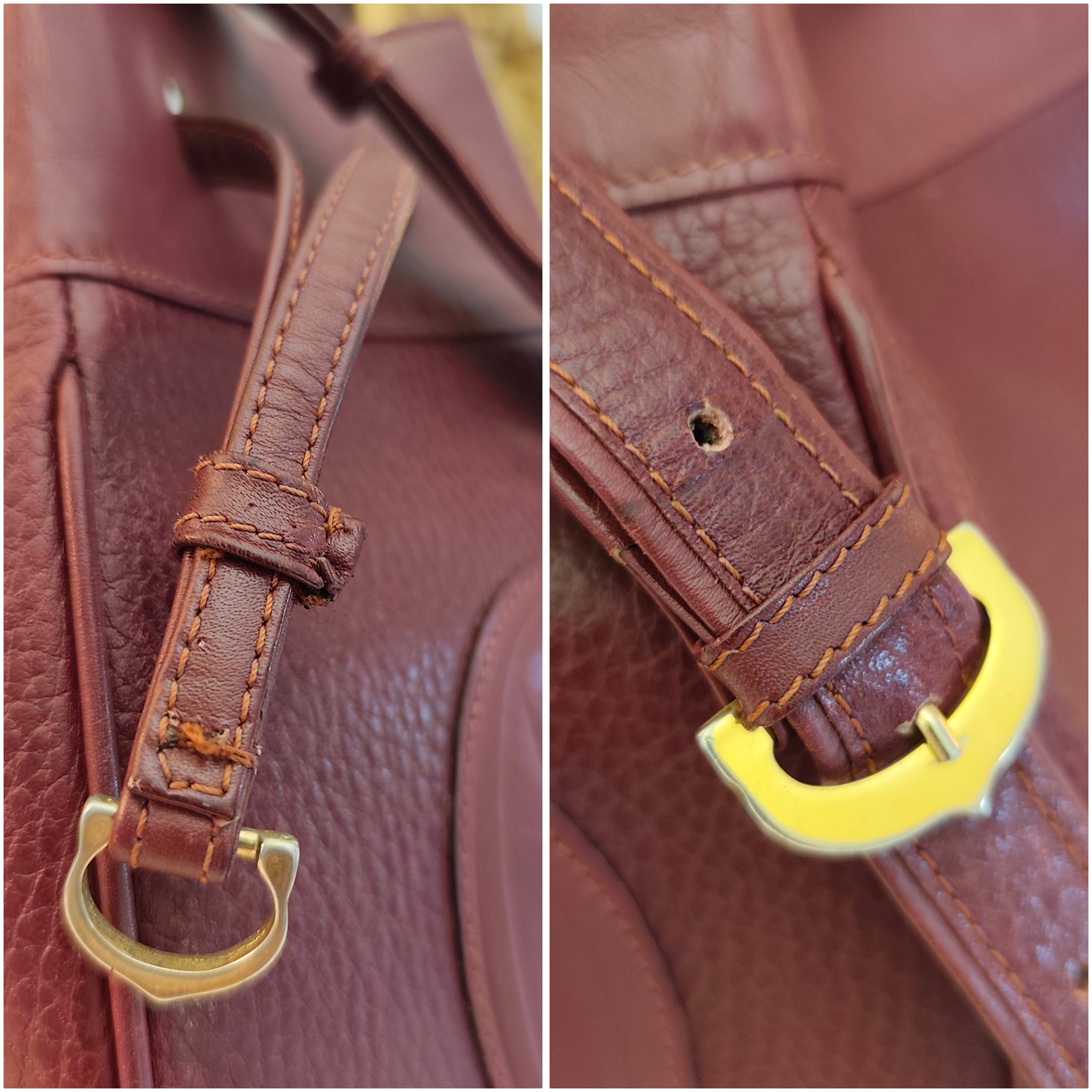 Cartier - Secchiello Bombato in Pelle Bordeaux Vintage