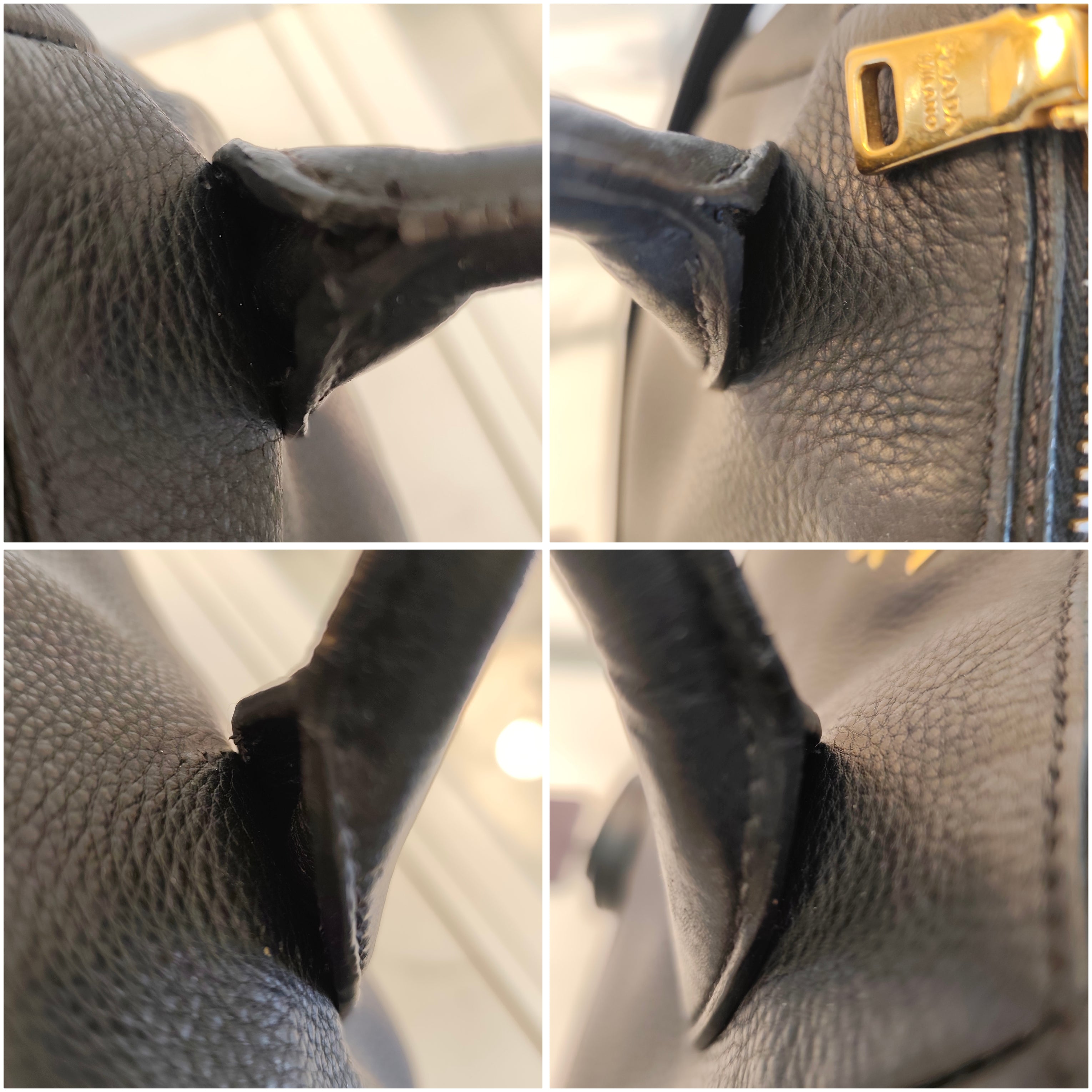 Prada - Tote Shopper in Pelle Nera con Manici Rigidi e Fondo Arrotondato