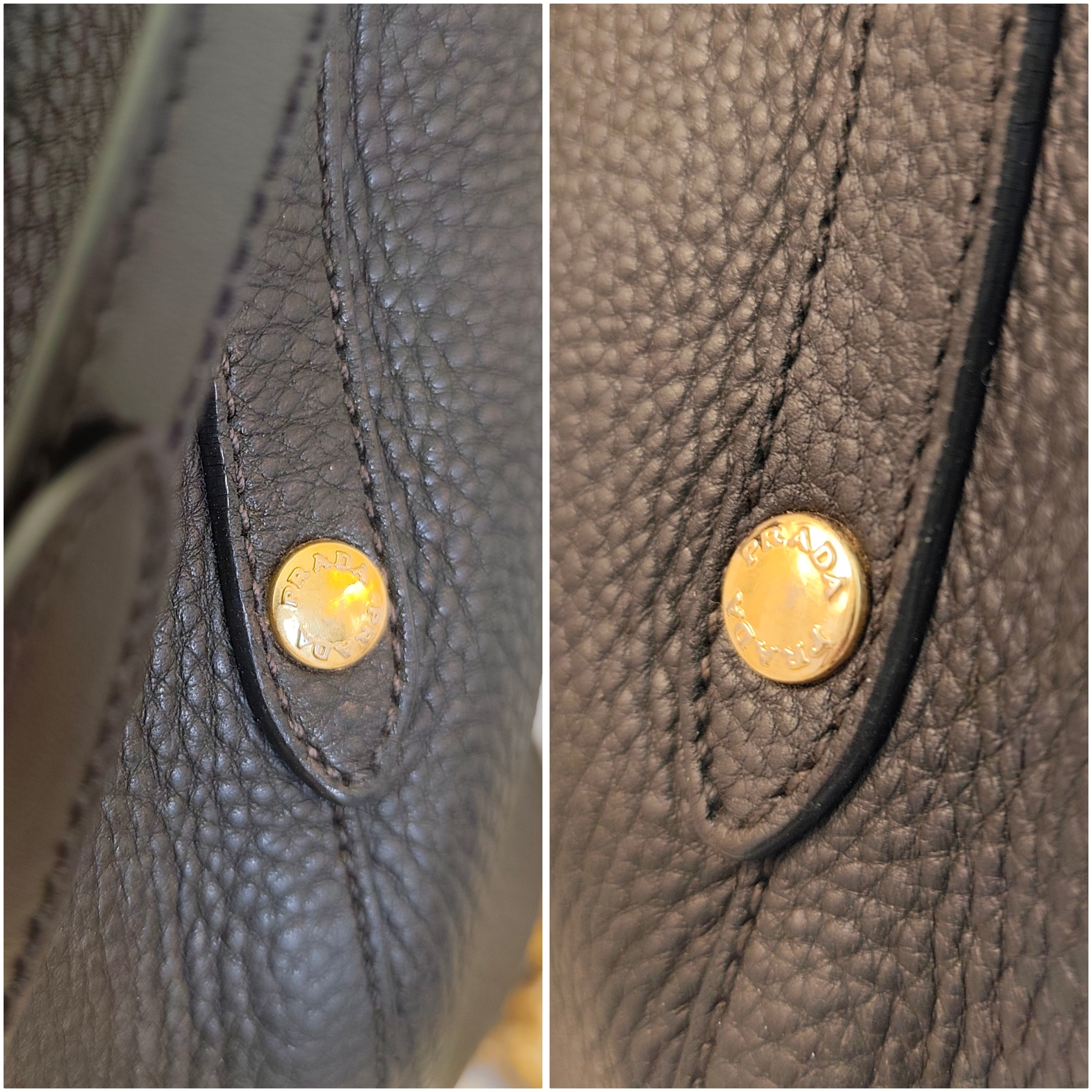 Prada - Tote Shopper in Pelle Nera con Manici Rigidi e Fondo Arrotondato