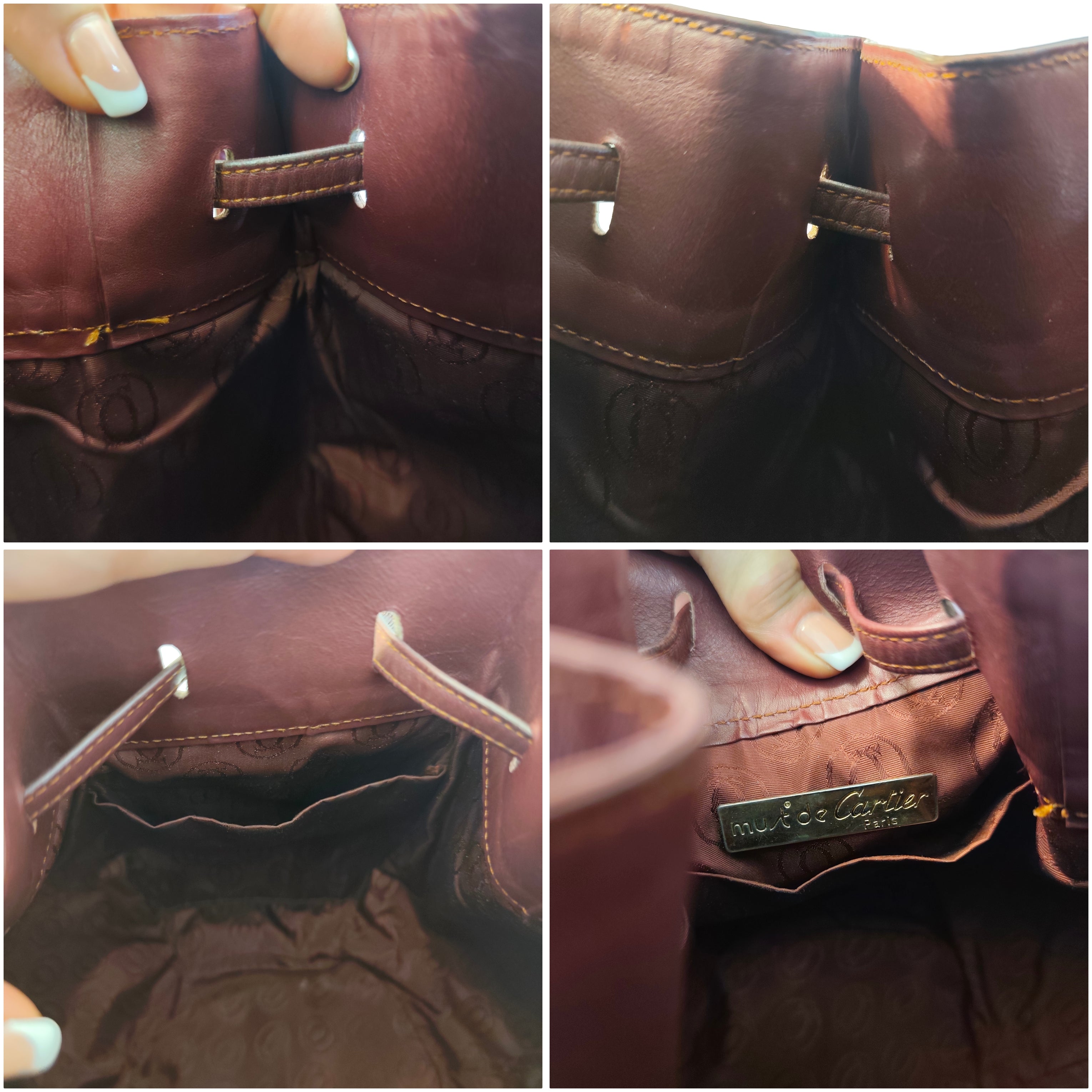 Cartier - Secchiello Bombato in Pelle Bordeaux Vintage