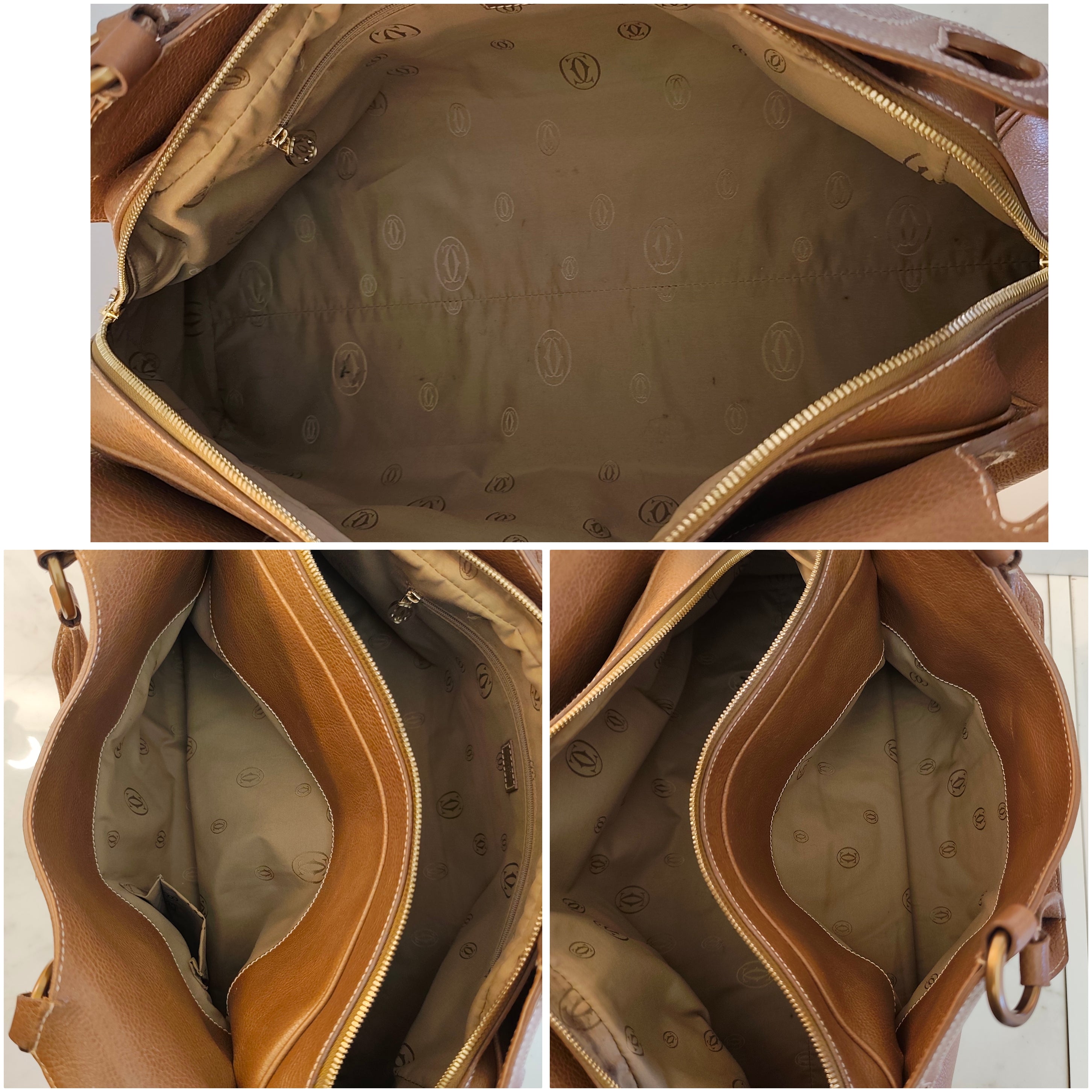 Cartier - Borsa Marcello Misura Grande Pelle Caramello