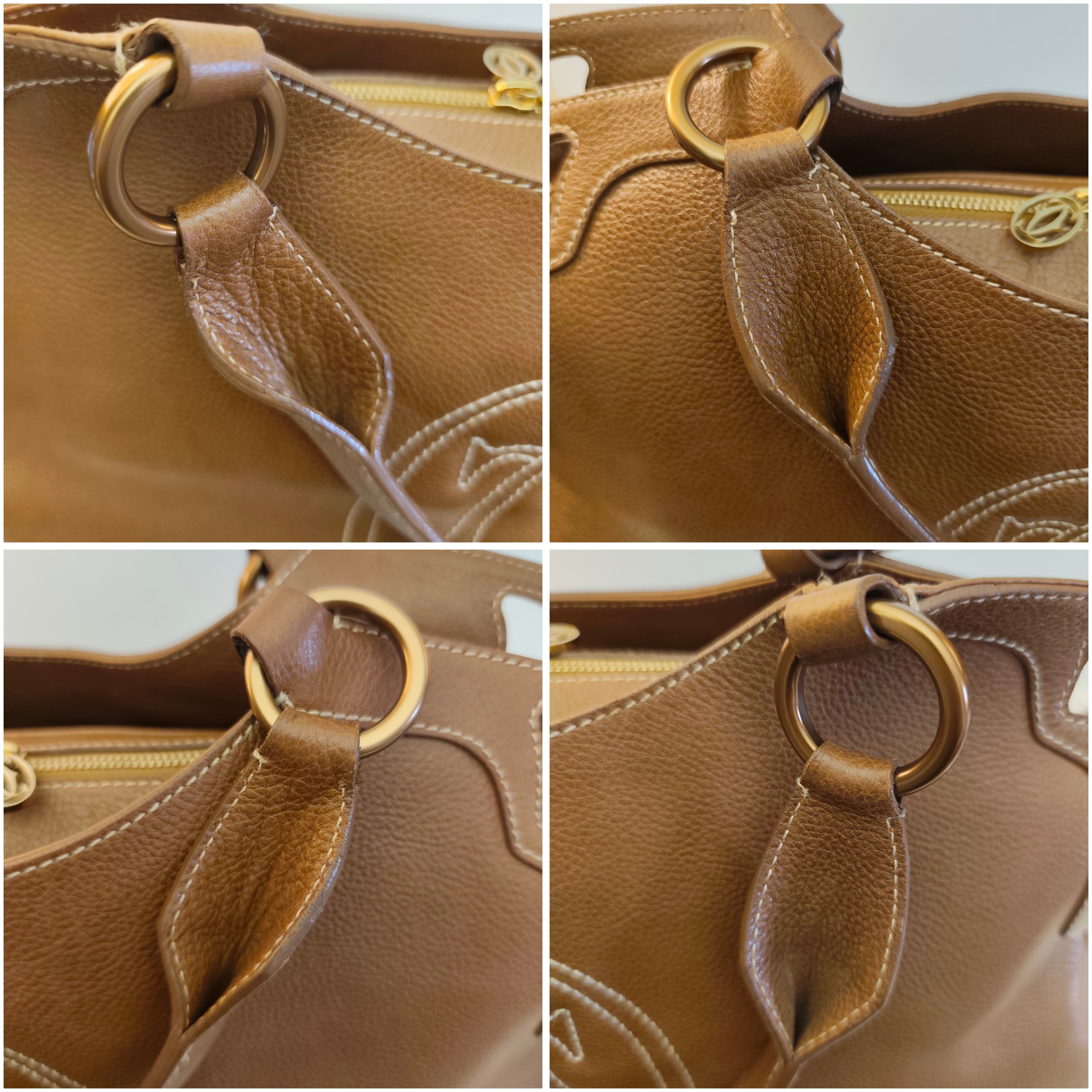 Cartier - Borsa Marcello Misura Grande Pelle Caramello