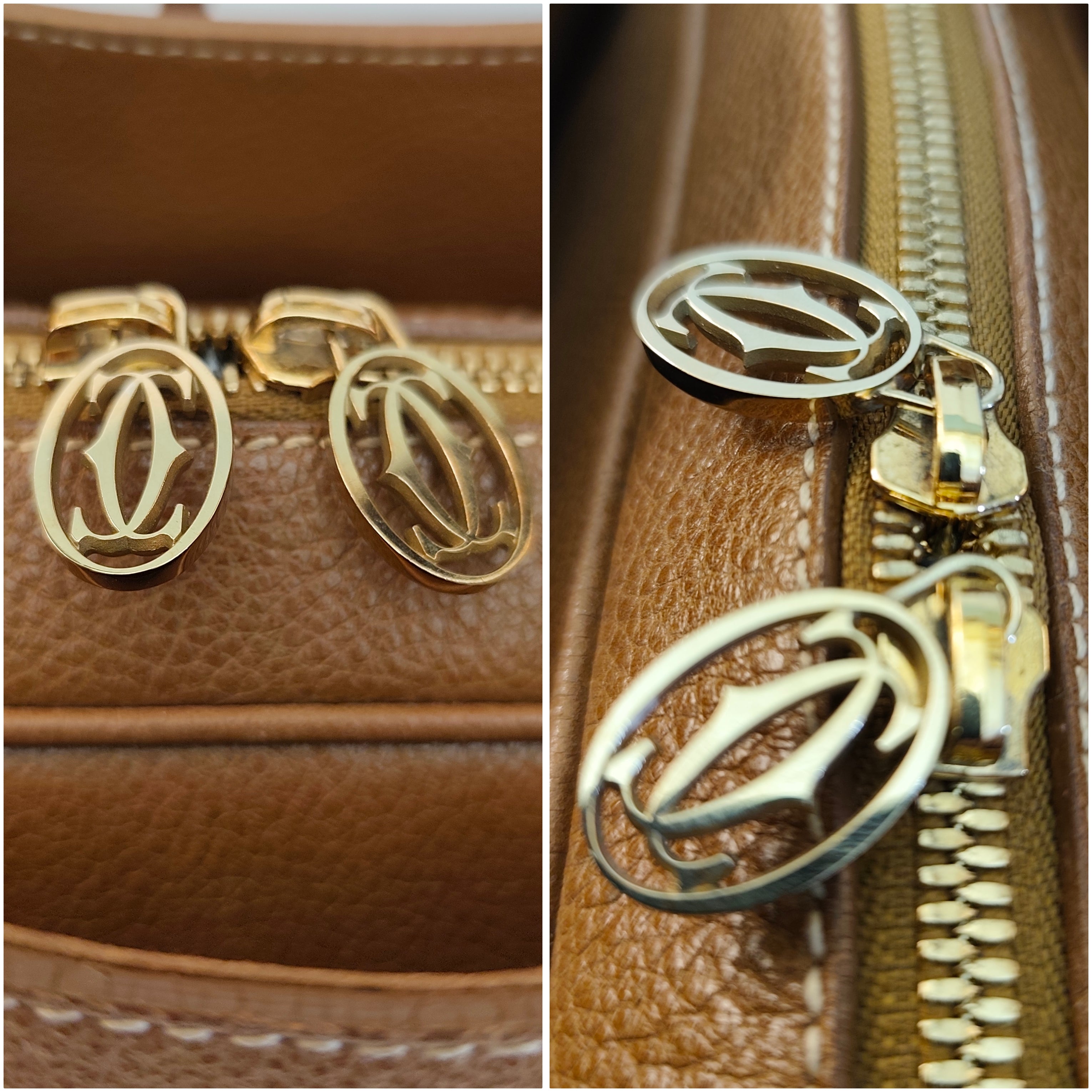 Cartier - Borsa Marcello Misura Grande Pelle Caramello