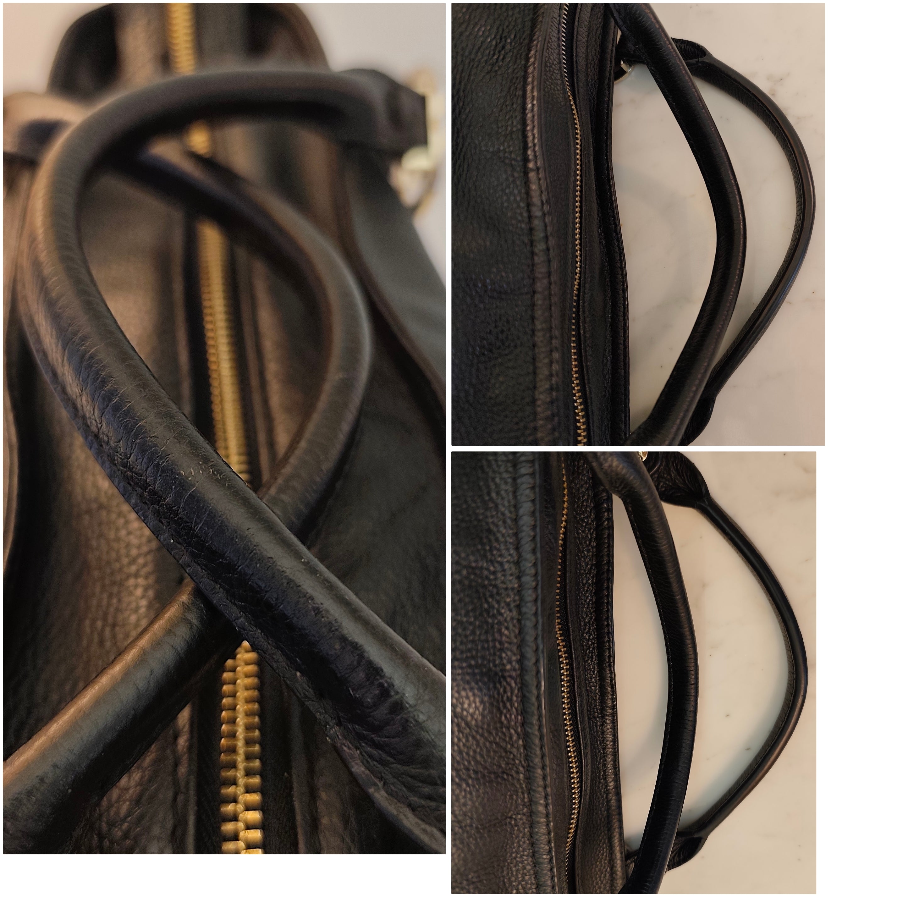 Gucci - Borsa Tote Shopper "Miss GG" - Pelle Martellata Nera con Tracolla