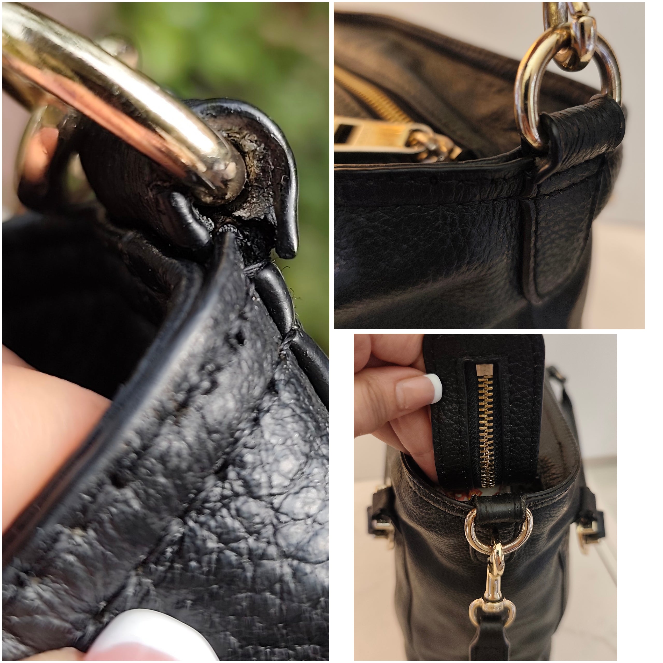 Gucci - Borsa Tote Shopper "Miss GG" - Pelle Martellata Nera con Tracolla