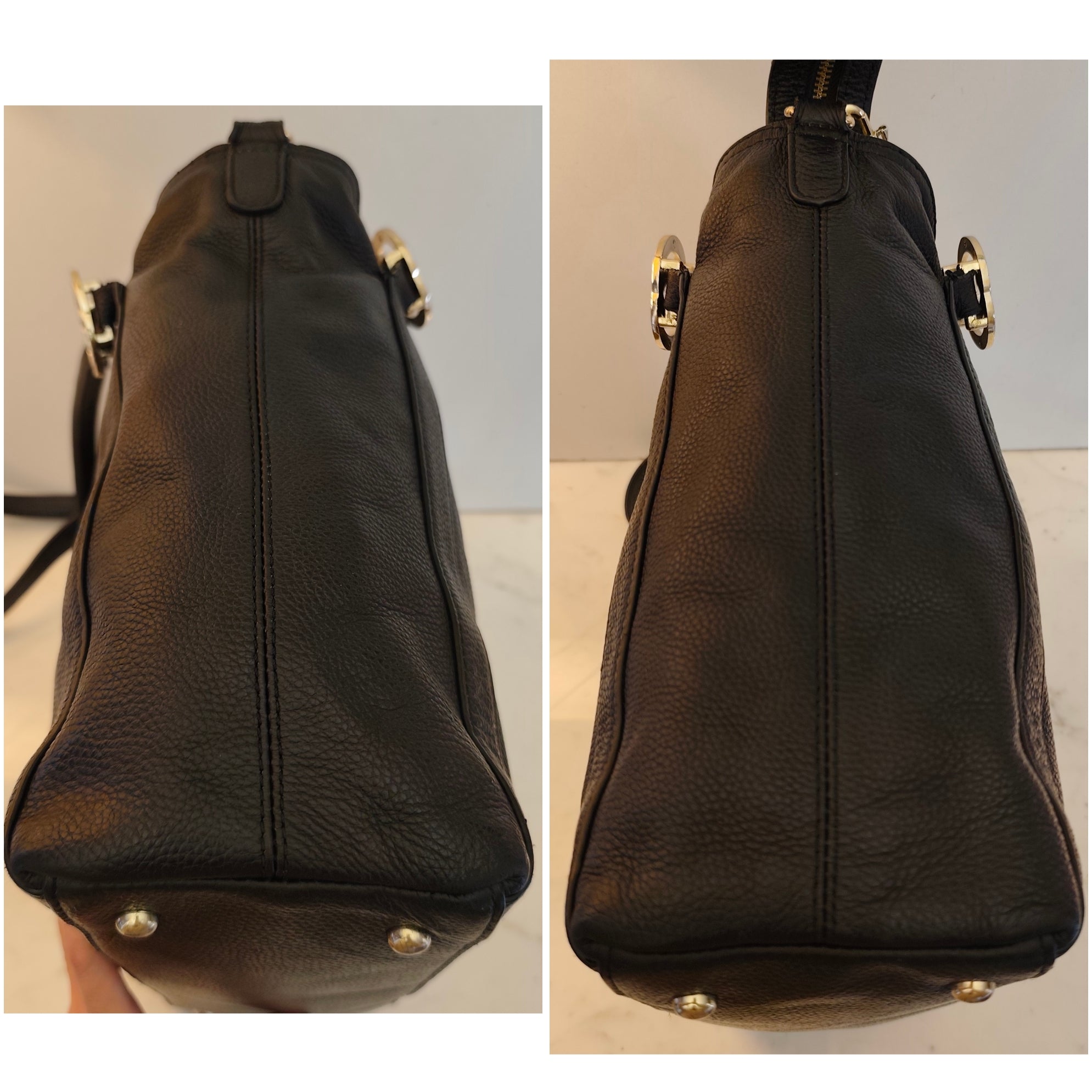 Gucci - Borsa Tote Shopper "Miss GG" - Pelle Martellata Nera con Tracolla