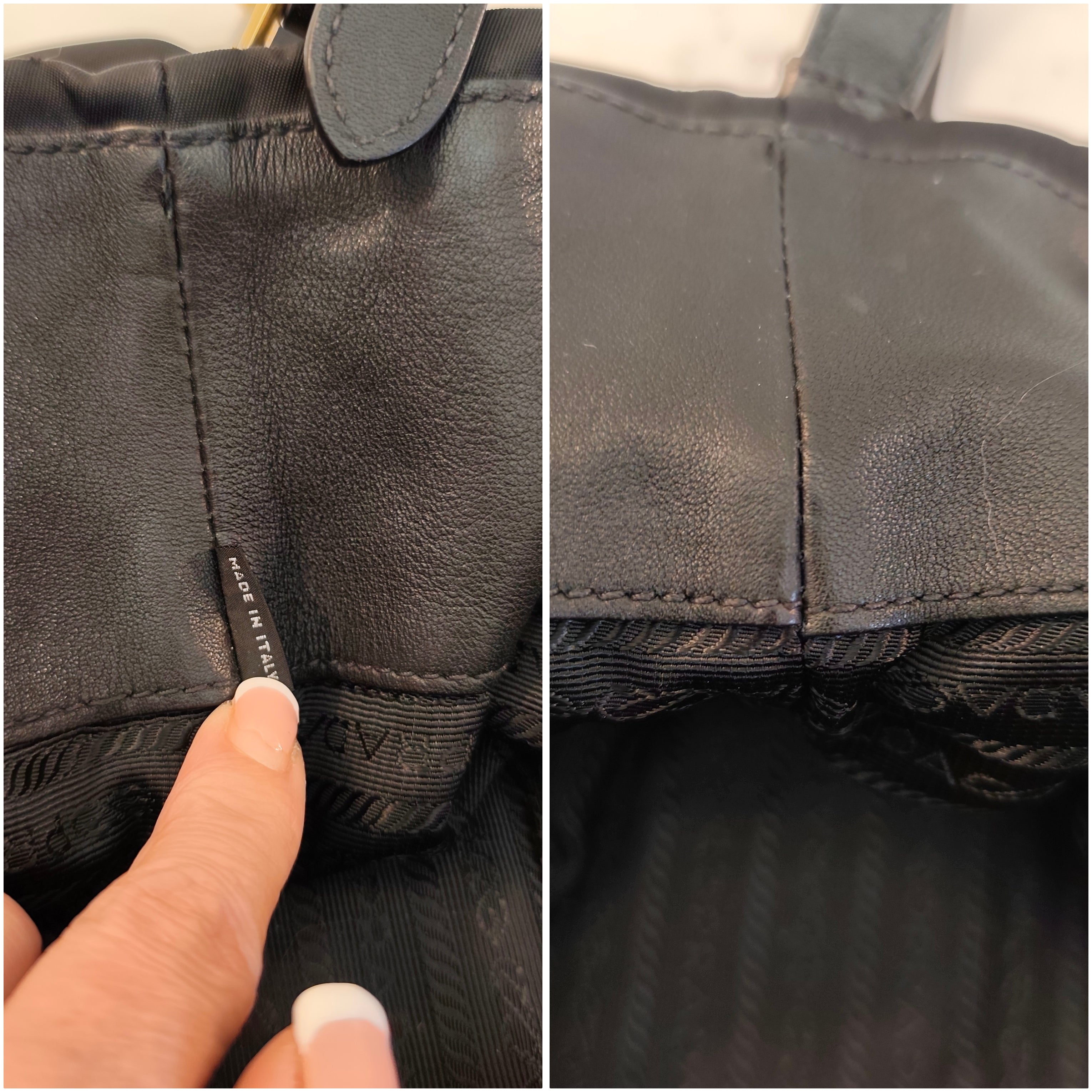 Prada - Tote Bag Shopper - Nylon Nero con HW Dorato e Tracolla