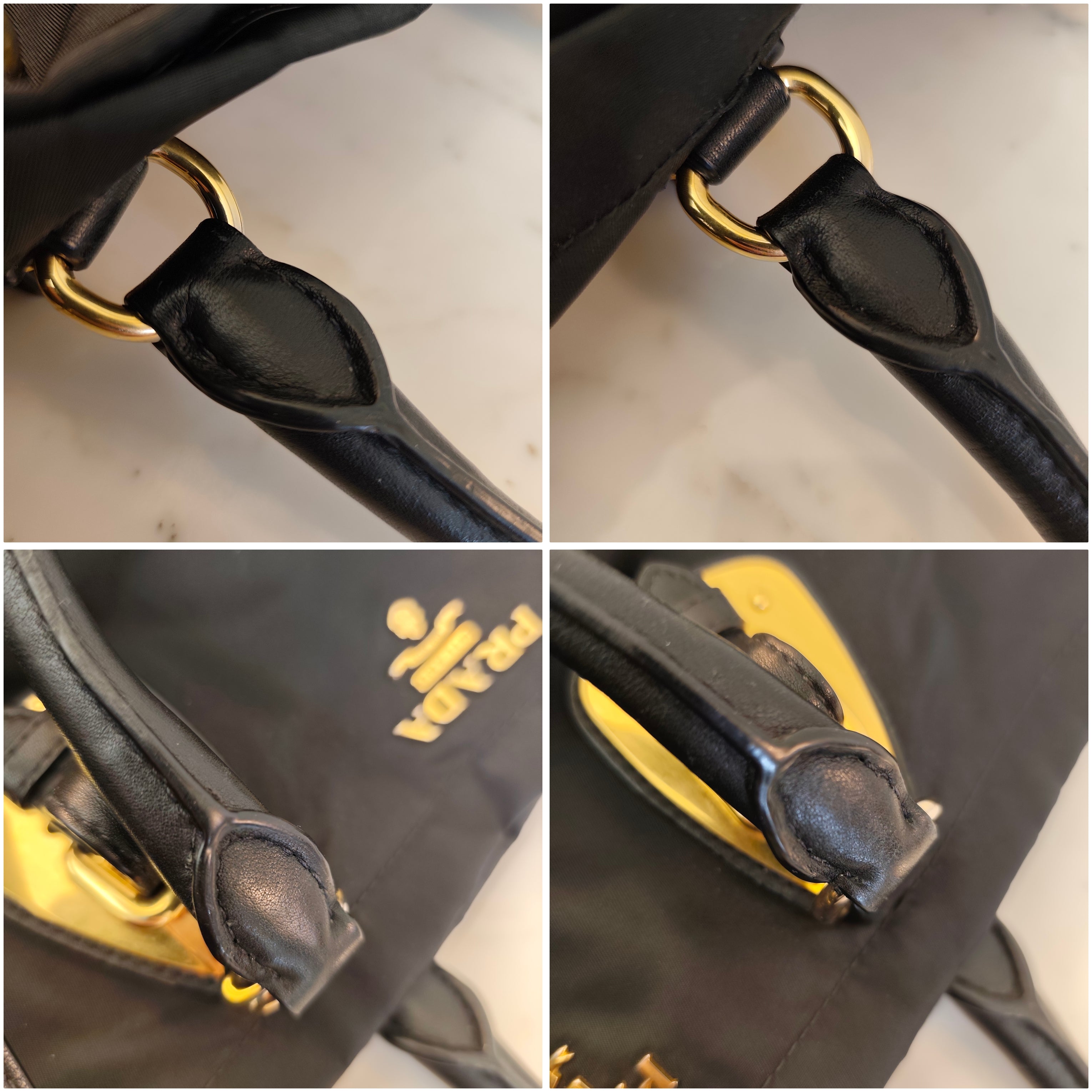 Prada - Tote Bag Shopper - Nylon Nero con HW Dorato e Tracolla