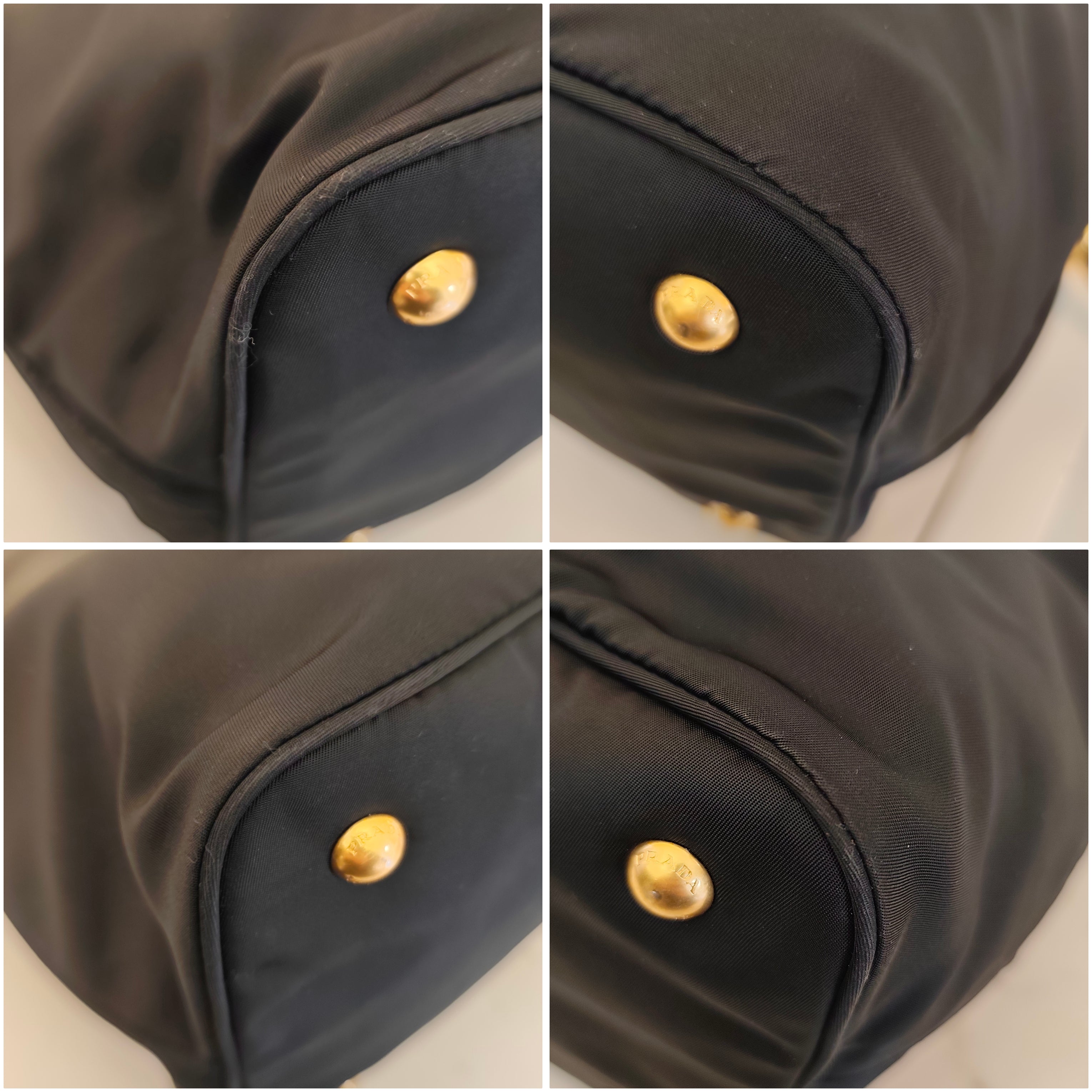 Prada - Tote Bag Shopper - Nylon Nero con HW Dorato e Tracolla