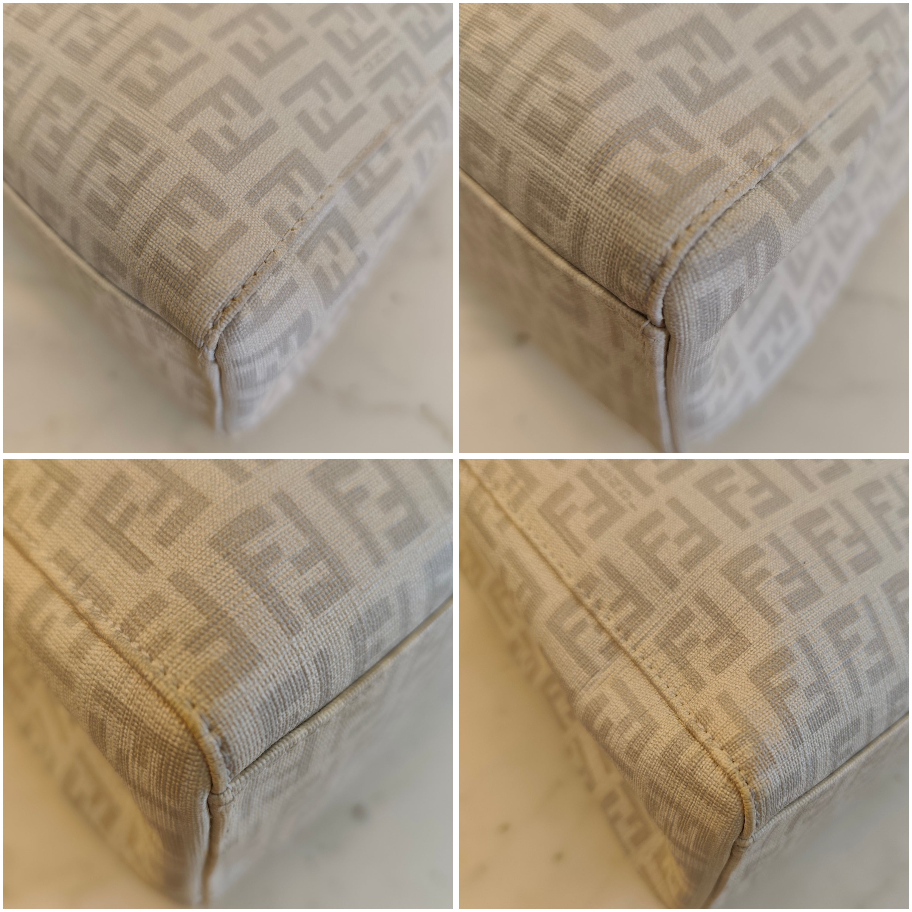 Fendi - Baguette Mini Tote in Canvas Zucchino Bianco Cloud Dancer