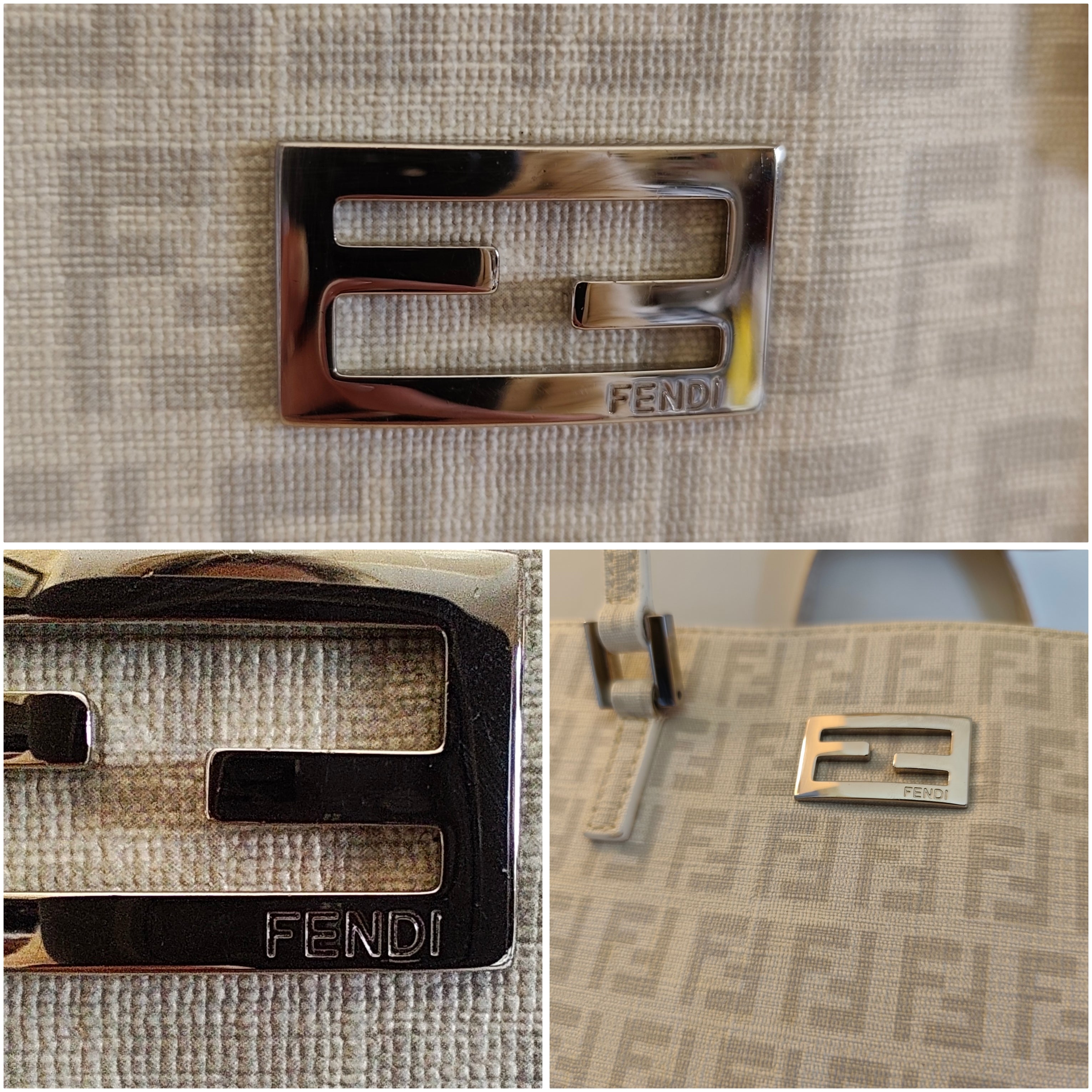 Fendi - Baguette Mini Tote in Canvas Zucchino Bianco Cloud Dancer