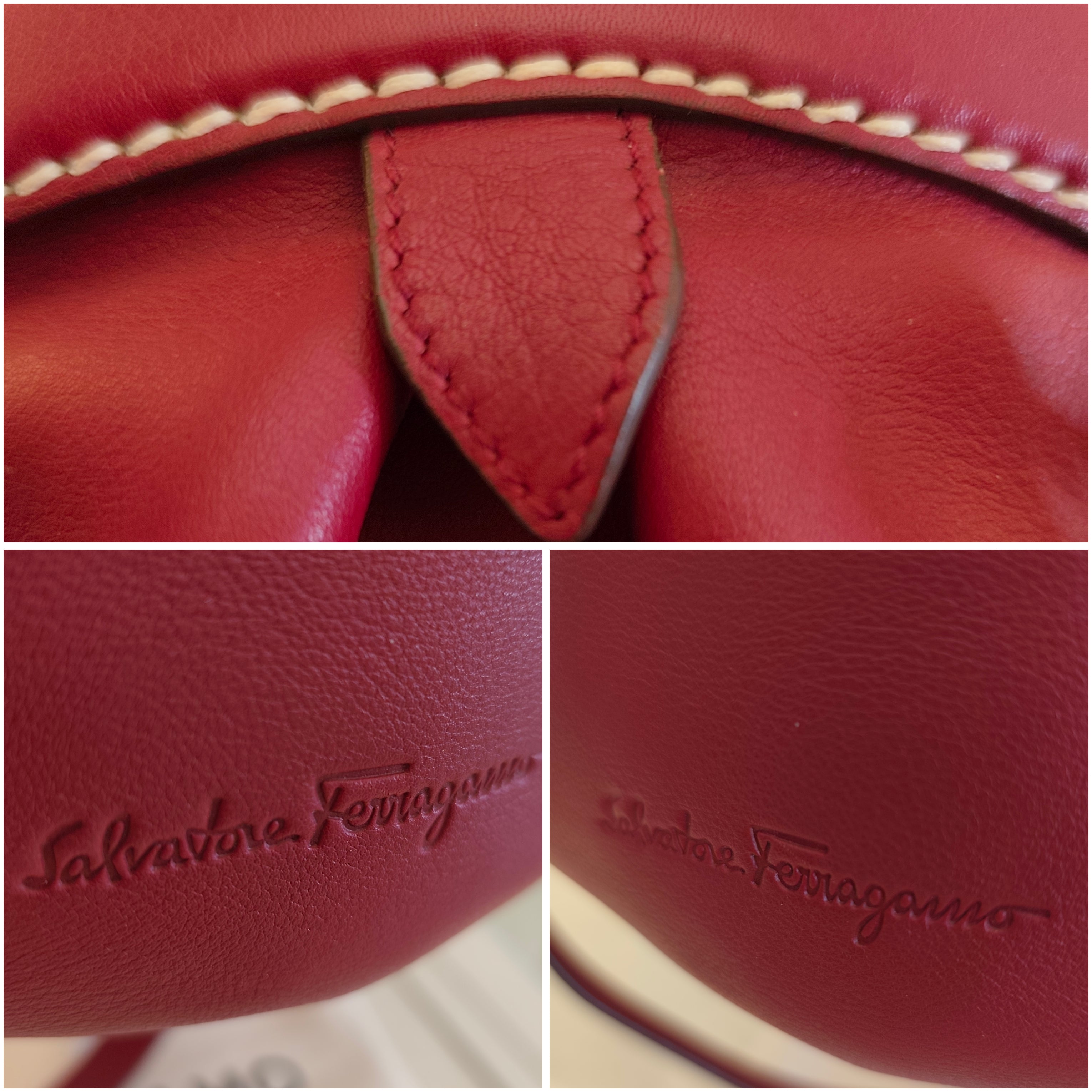 SALVATORE FERRAGAMO – Borsa a Mano in Pelle Bordeaux con Tracolla