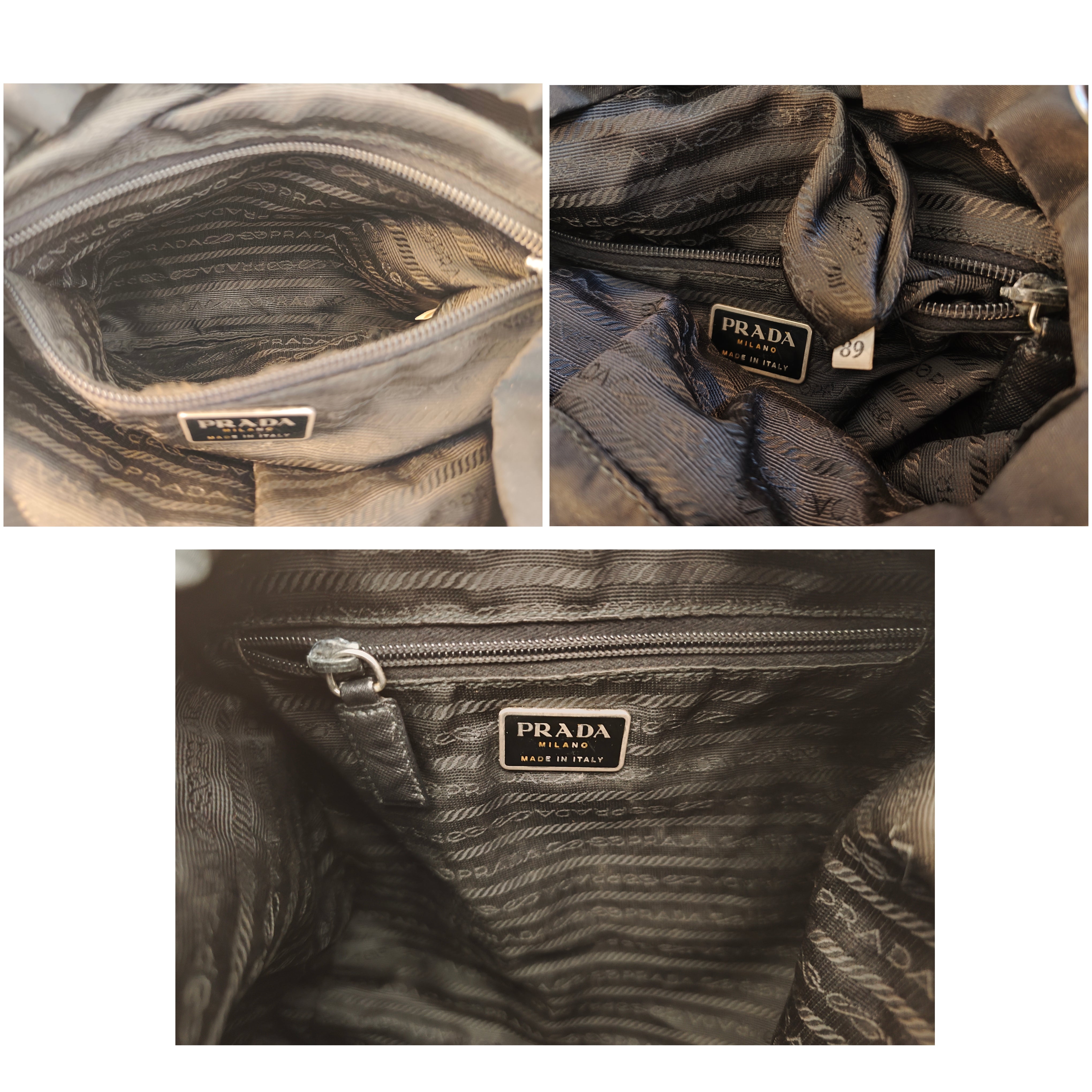 Prada - Zaino Grande in Nylon e Pelle Nero Vintage