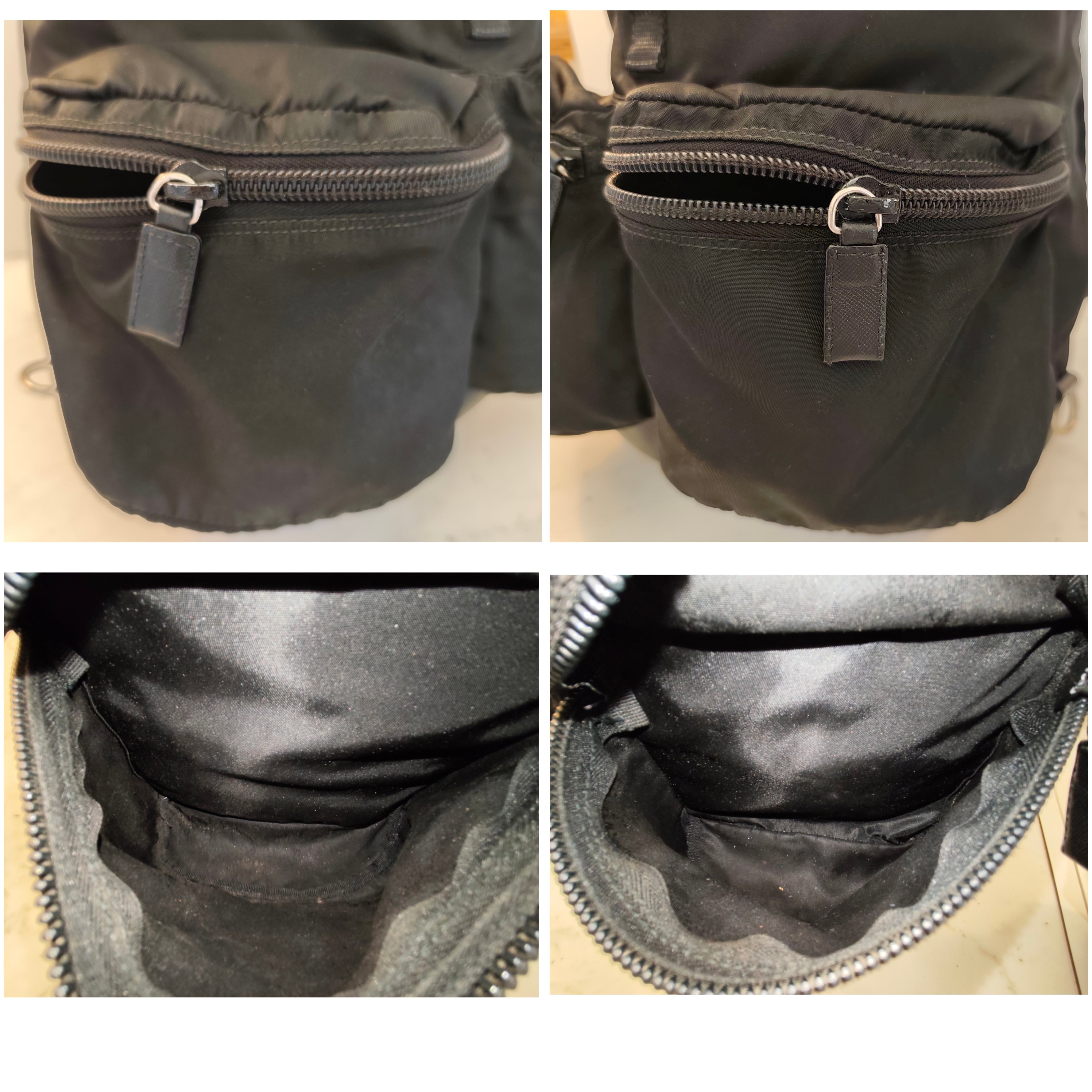 Prada - Zaino Grande in Nylon e Pelle Nero Vintage