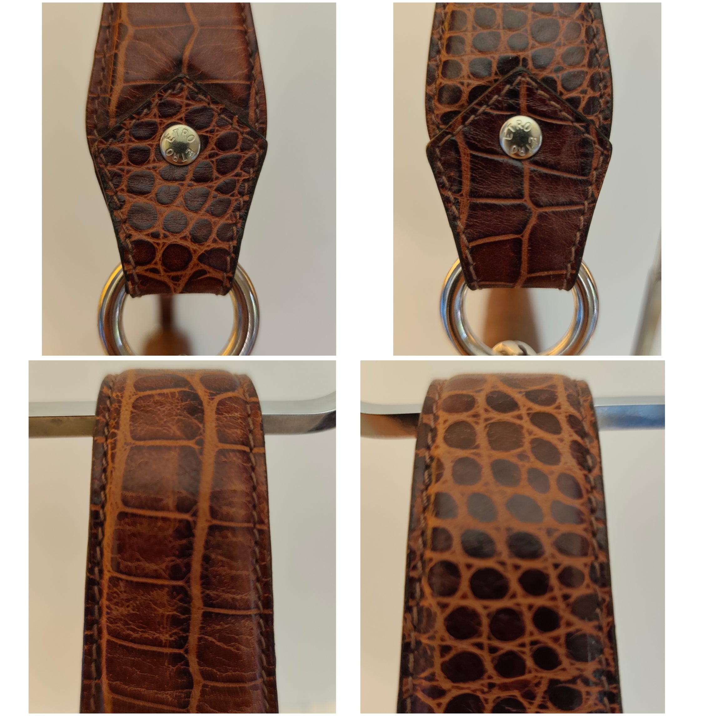Etro - Baguette a Spalla Paisley con Inserti Croco e Pegaso Argento