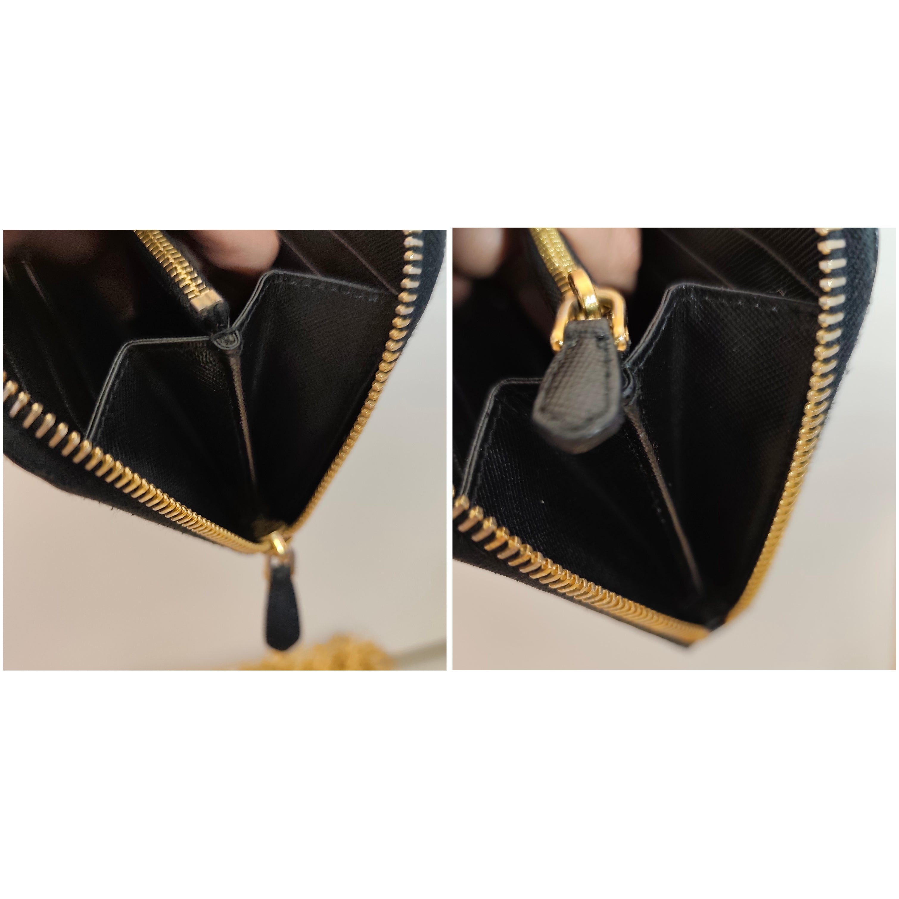 Prada – Portafoglio Continental Zip All-Around in Saffiano Nero