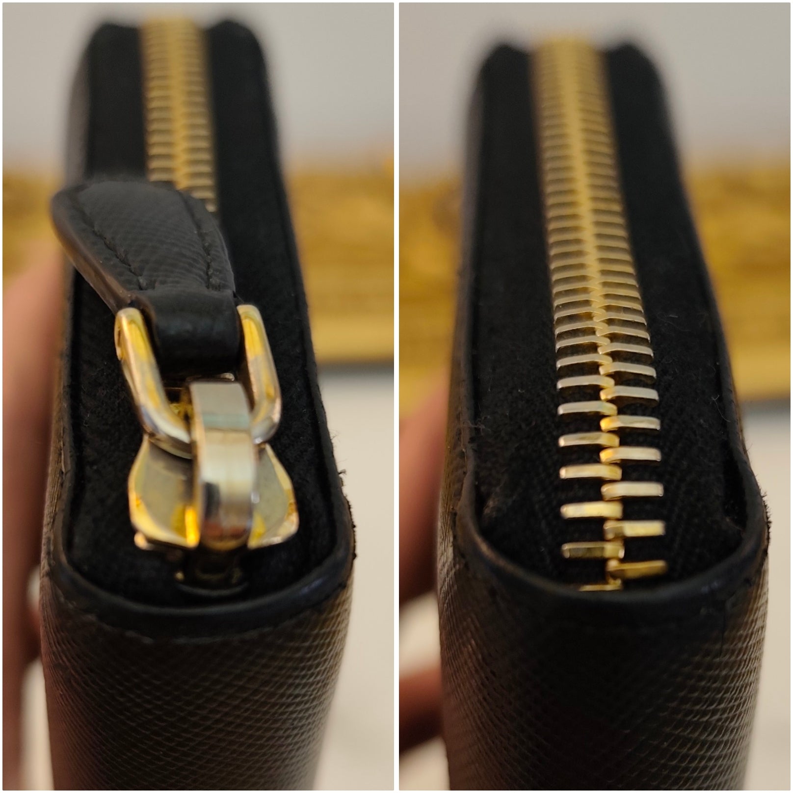 Prada – Portafoglio Continental Zip All-Around in Saffiano Nero