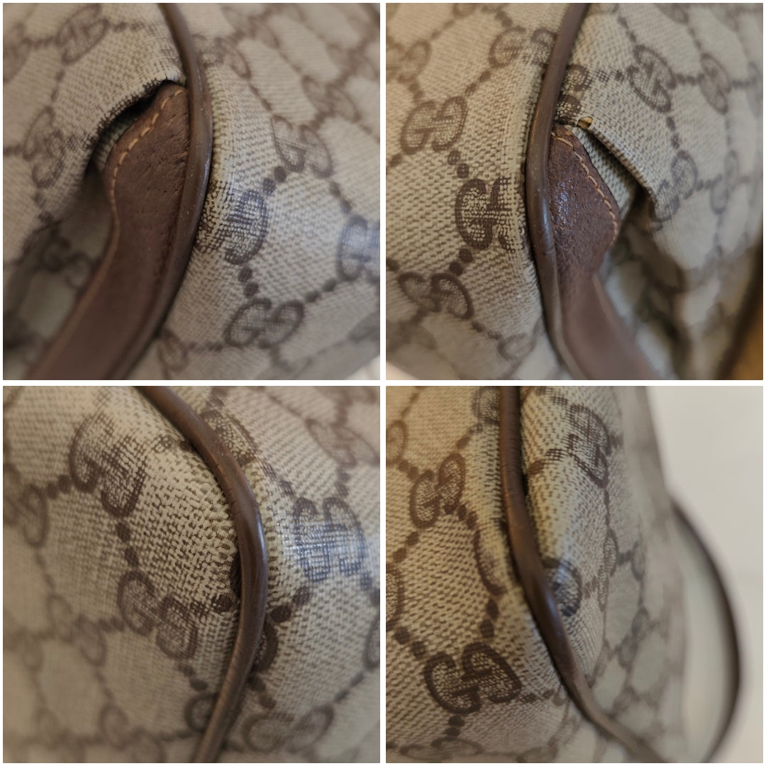 Gucci - Ophidia Camera Bag Grande in Canvas "GG Supreme" Beige Vintage