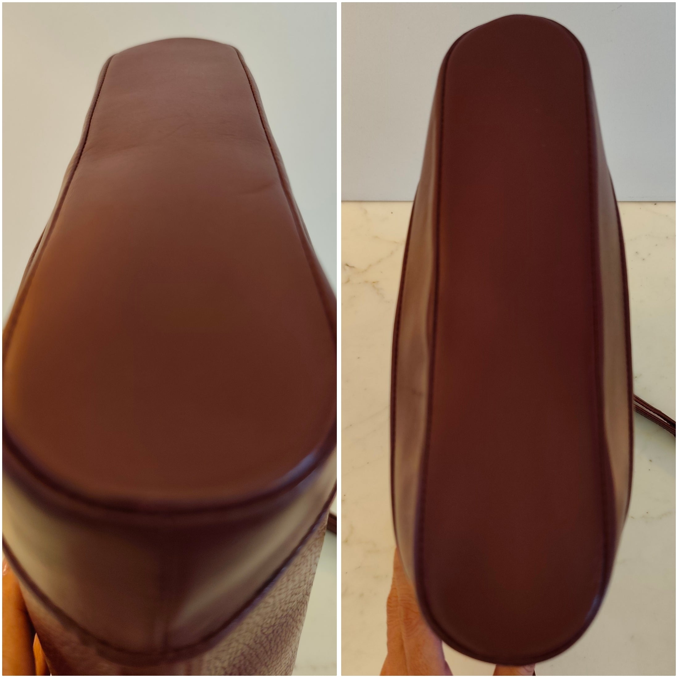 Cartier – Secchiello Ovale in Doppia Pelle Bordeaux Vintage