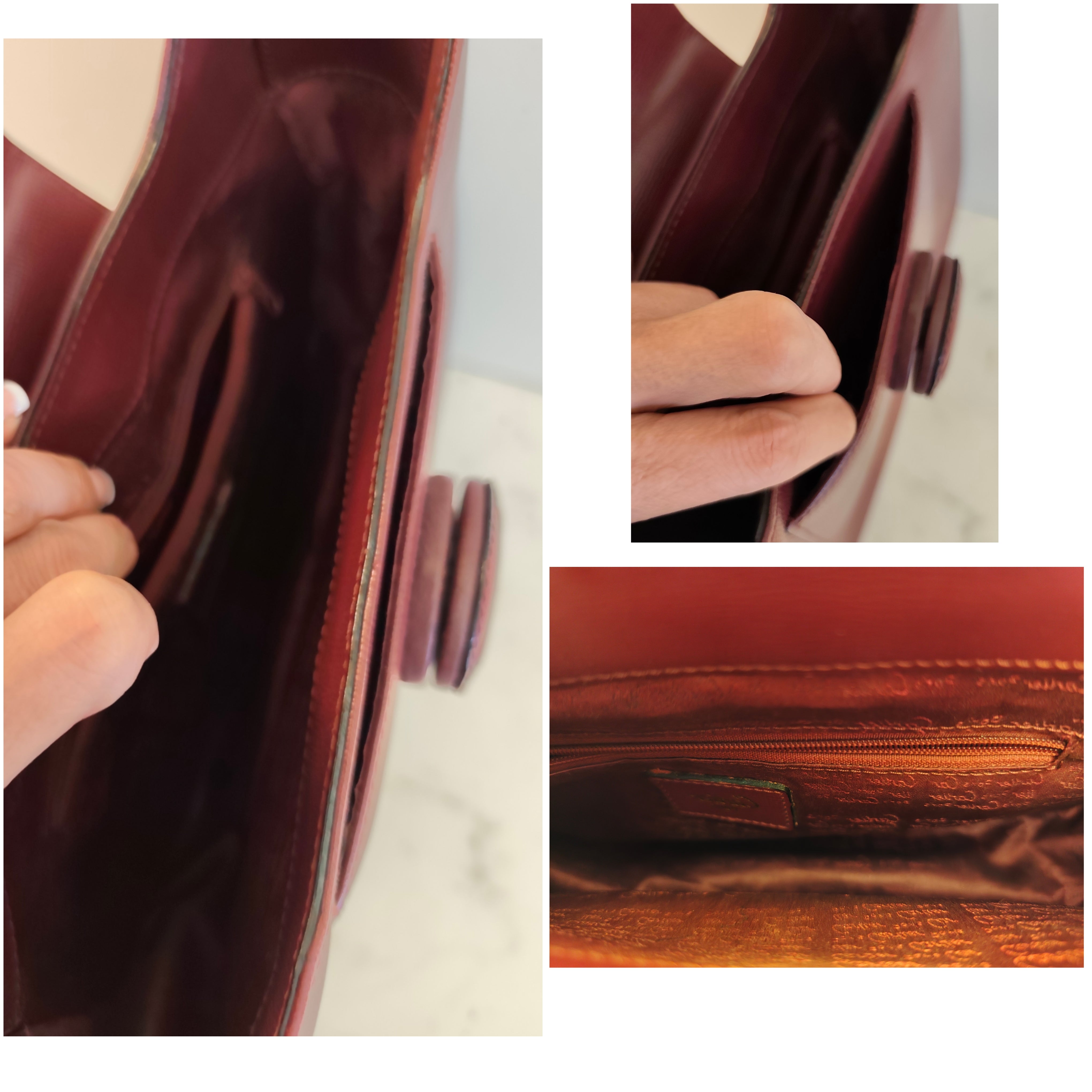 Cartier - Borsa a Spalla in Pelle Bordeaux con Chiusura a Girello