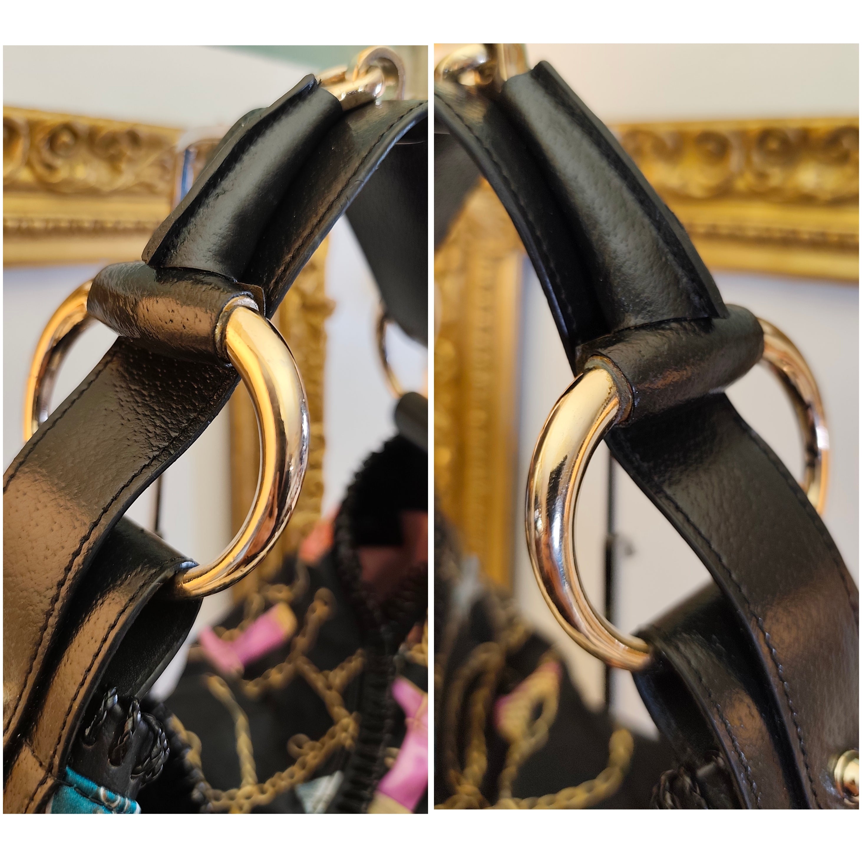 GUCCI - HORSEBIT BORSA HOBO IN TESSUTO NERO FANTASIA “CHARM’S & CHAIN”