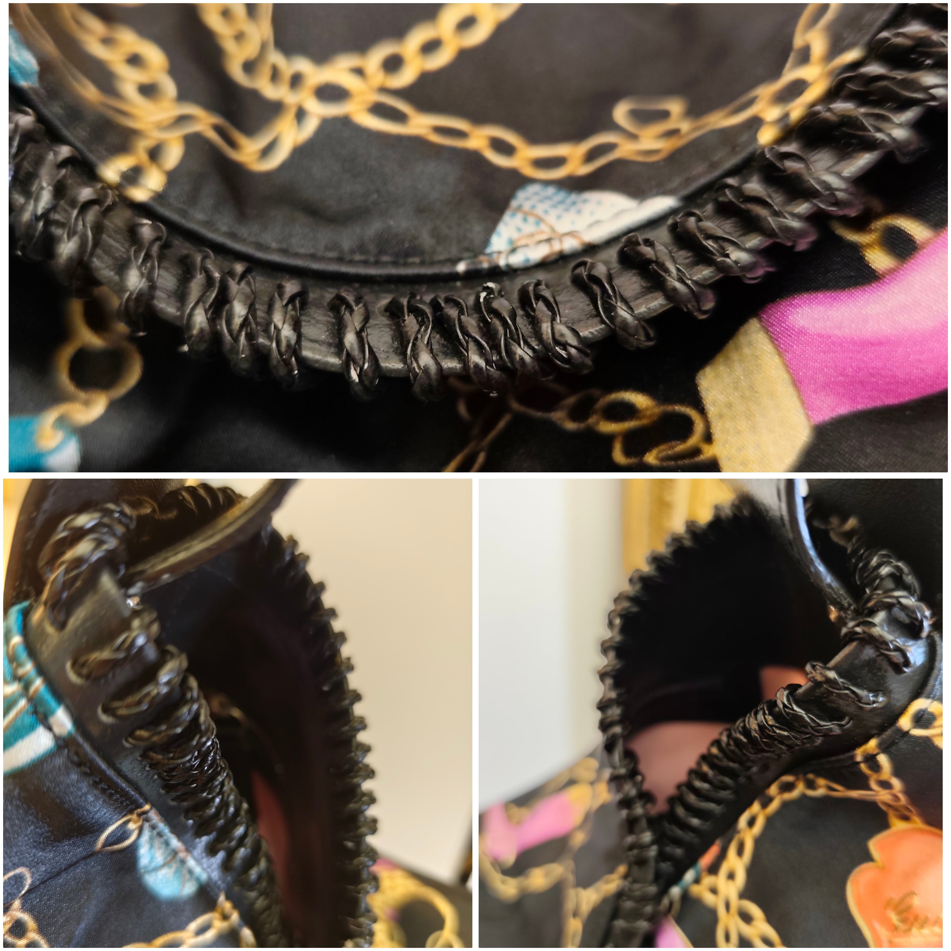 GUCCI - HORSEBIT BORSA HOBO IN TESSUTO NERO FANTASIA “CHARM’S & CHAIN”