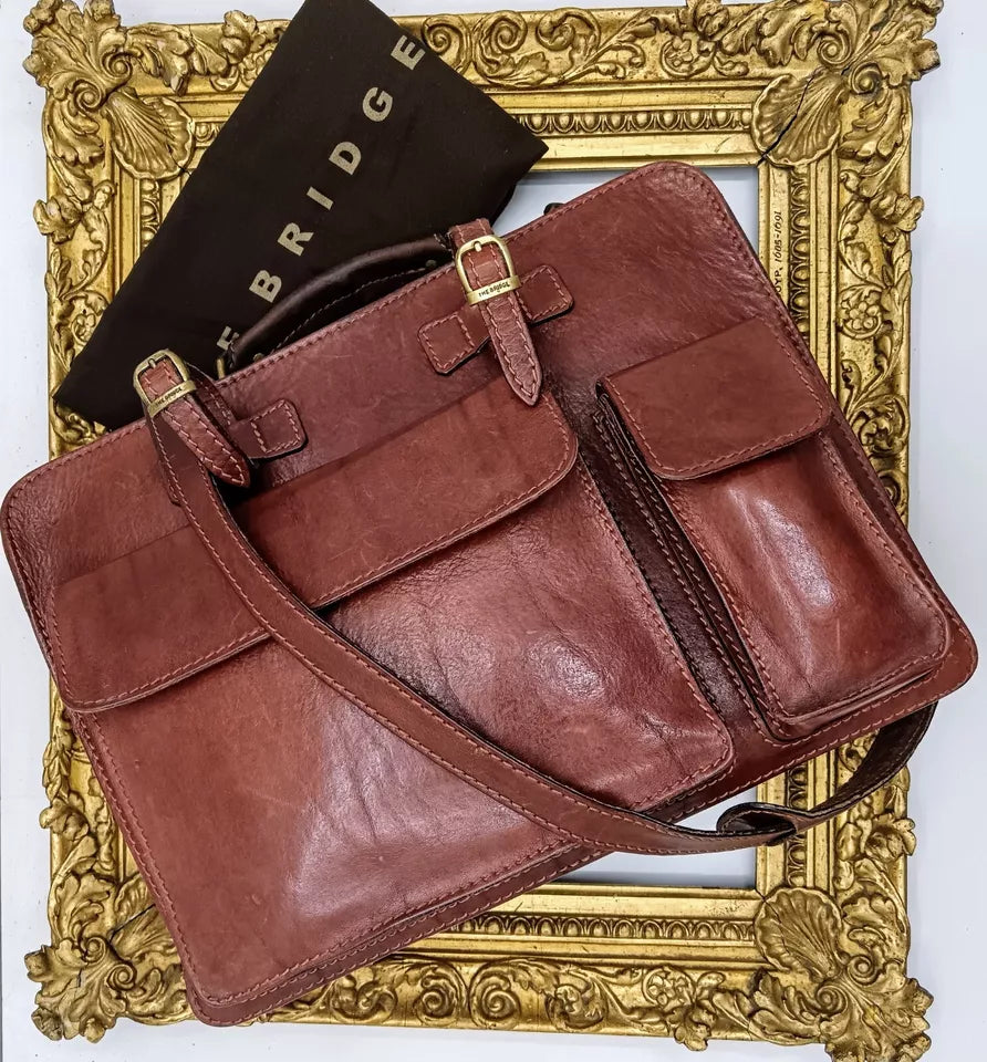 The Bridge – Cartella Porta Ombrello Linea Story in Pelle Marrone Vintage