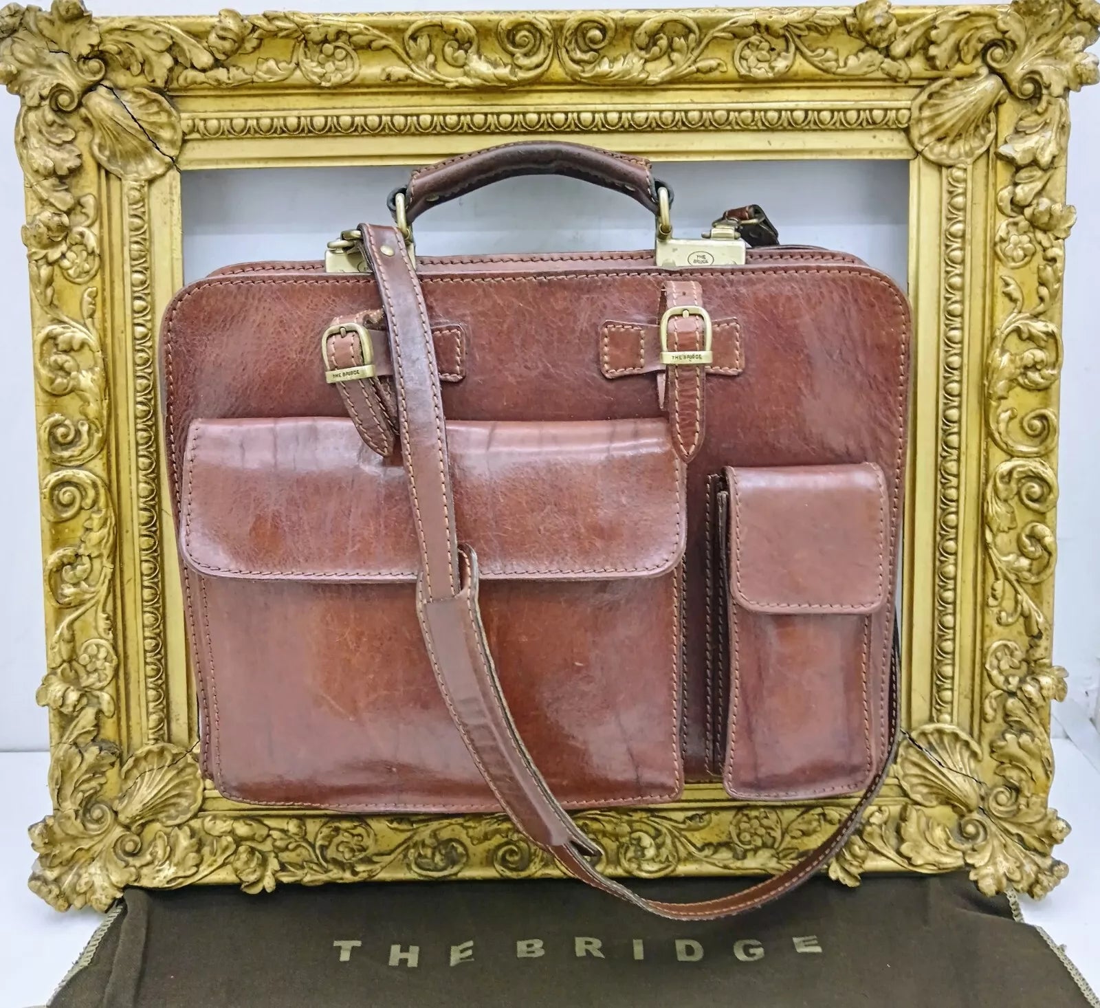 The Bridge – Cartella Porta Ombrello Linea Story in Pelle Marrone Vintage