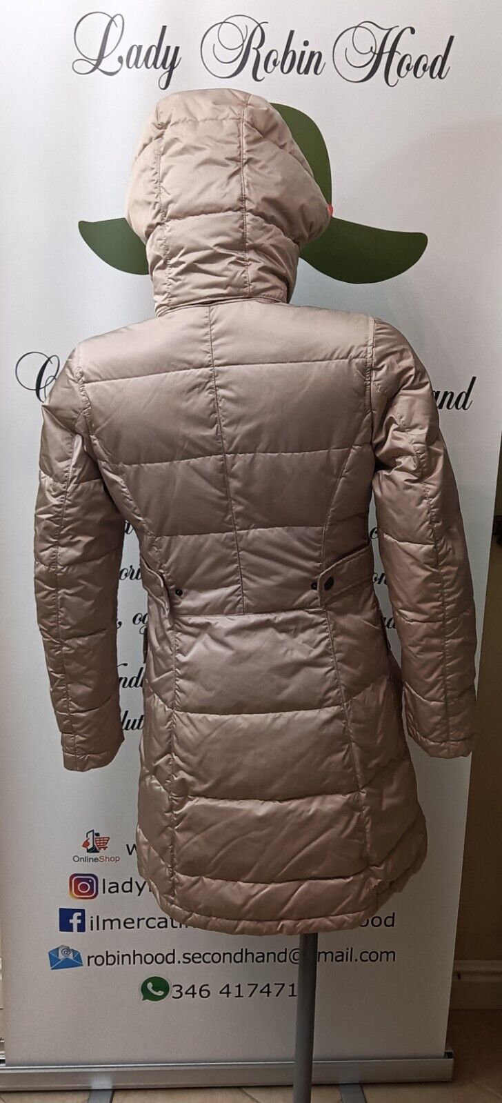 Add – Piumino Imbottito Donna con Martingala e cappuccio