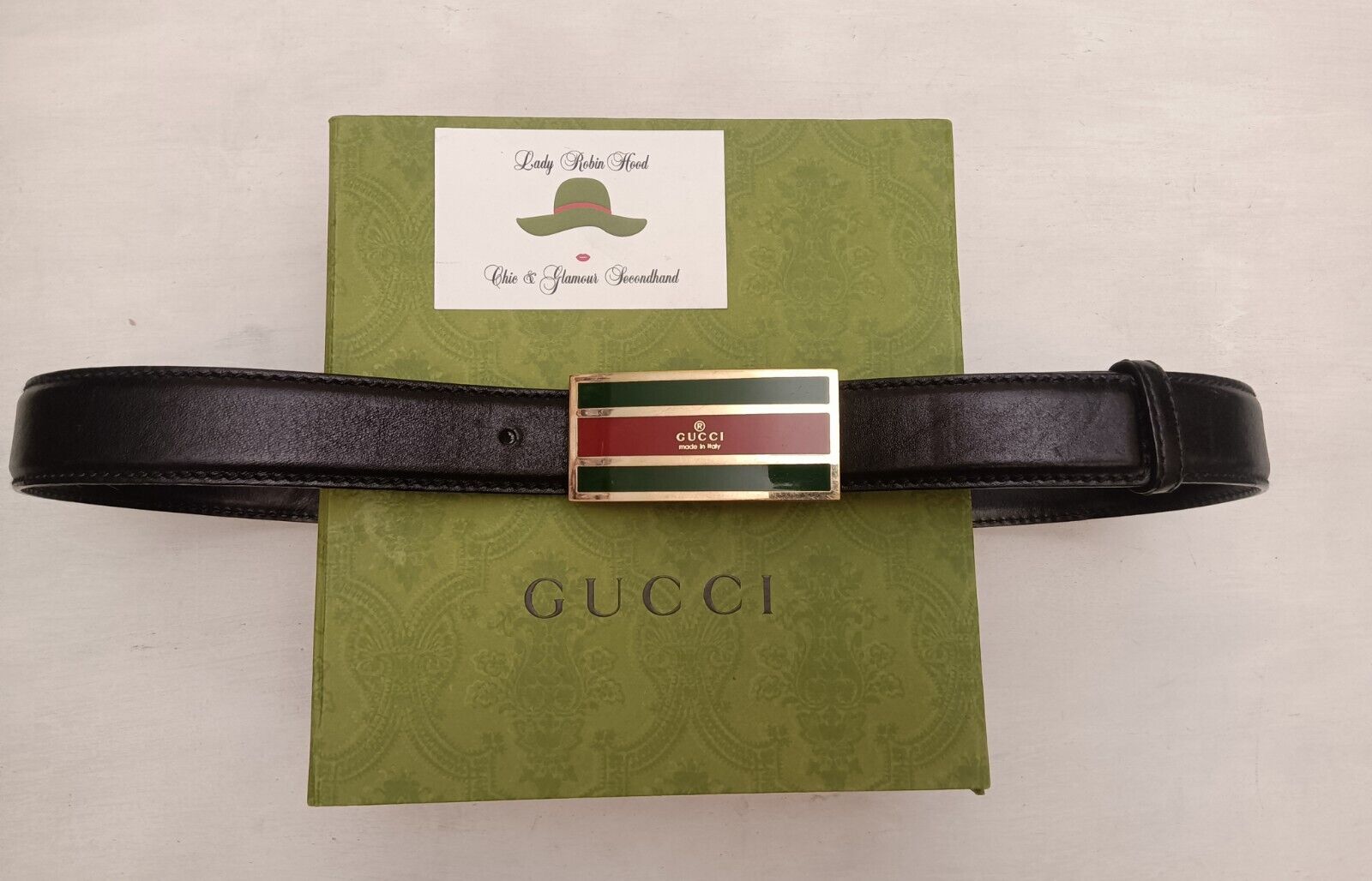Gucci – Cintura in Pelle Nera con Fibbia Web
