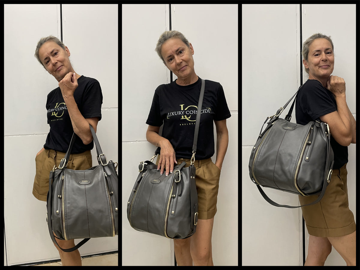 Tod's - Secchiello In Pelle Grigio Scuro