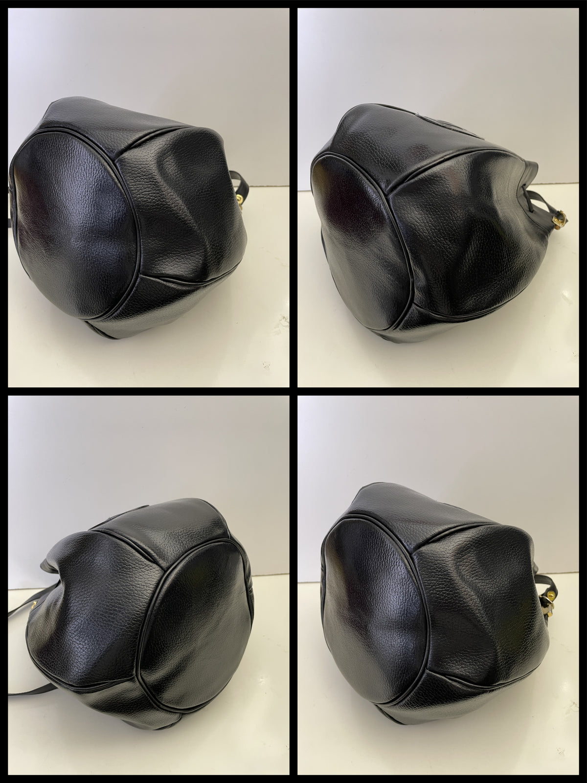 Cartier - Secchiello Bombato Double-face in Pelle Nero Vintage