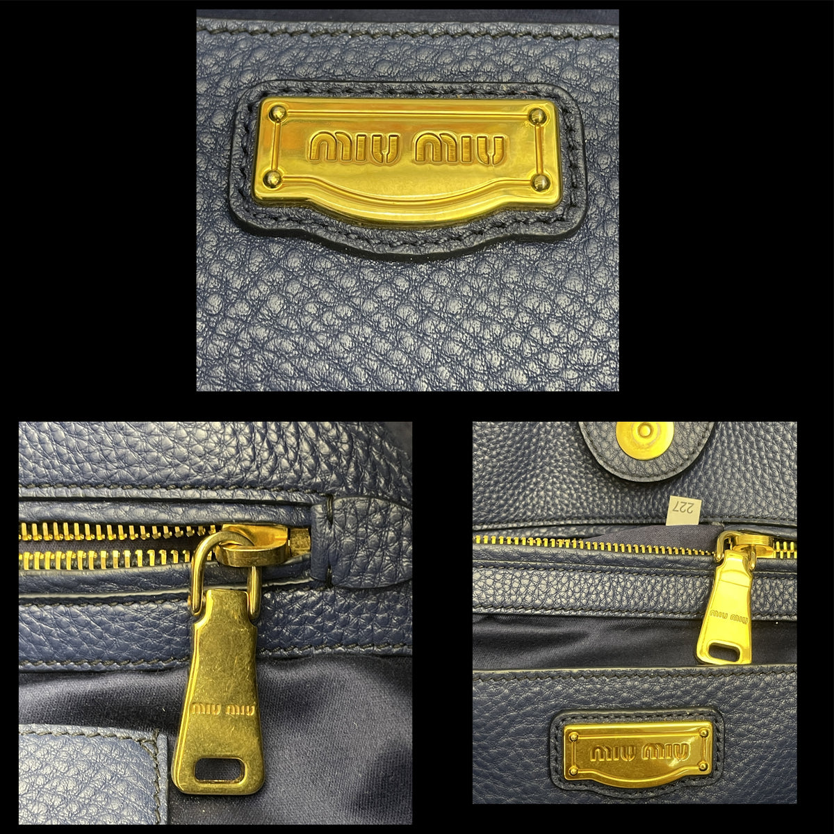 Miu Miu - Borsa A Spalla In Pelle Granata Blu Reale Con Tracolla