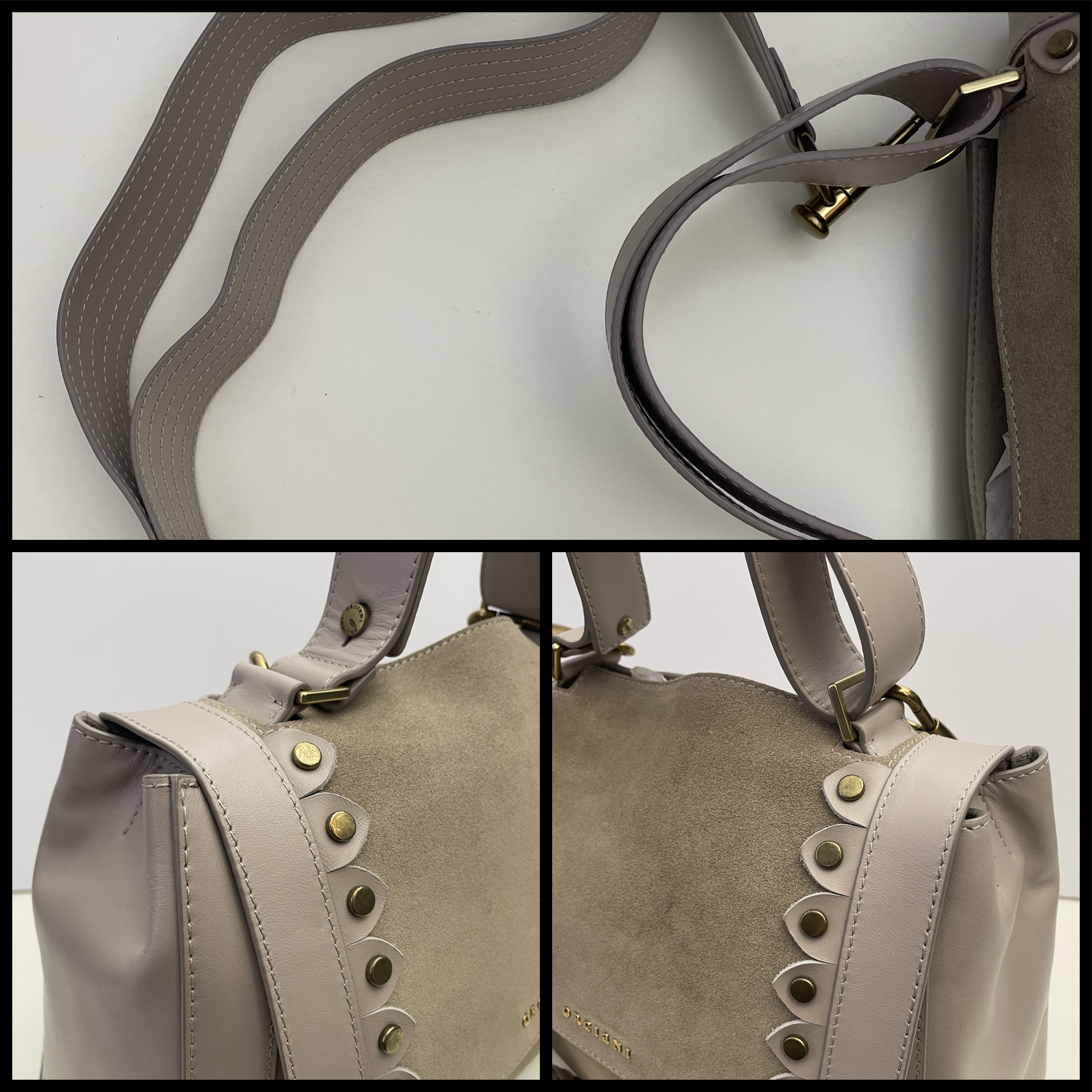Orciani - Sveva Media In Pelle E Suede Beige