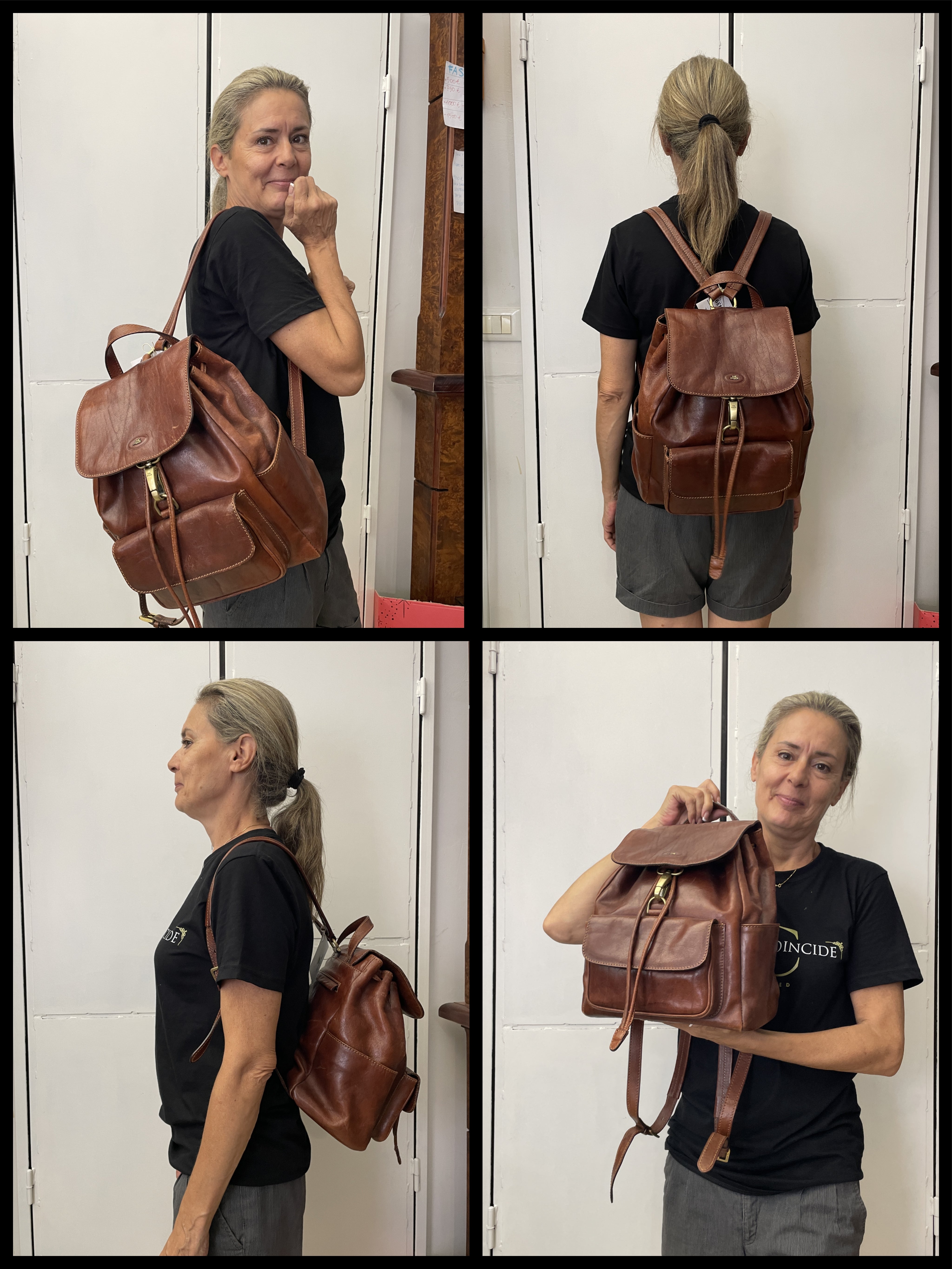 The Bridge – Zaino Con Due Tasche Linea Story Pelle Marrone Misura Grande
