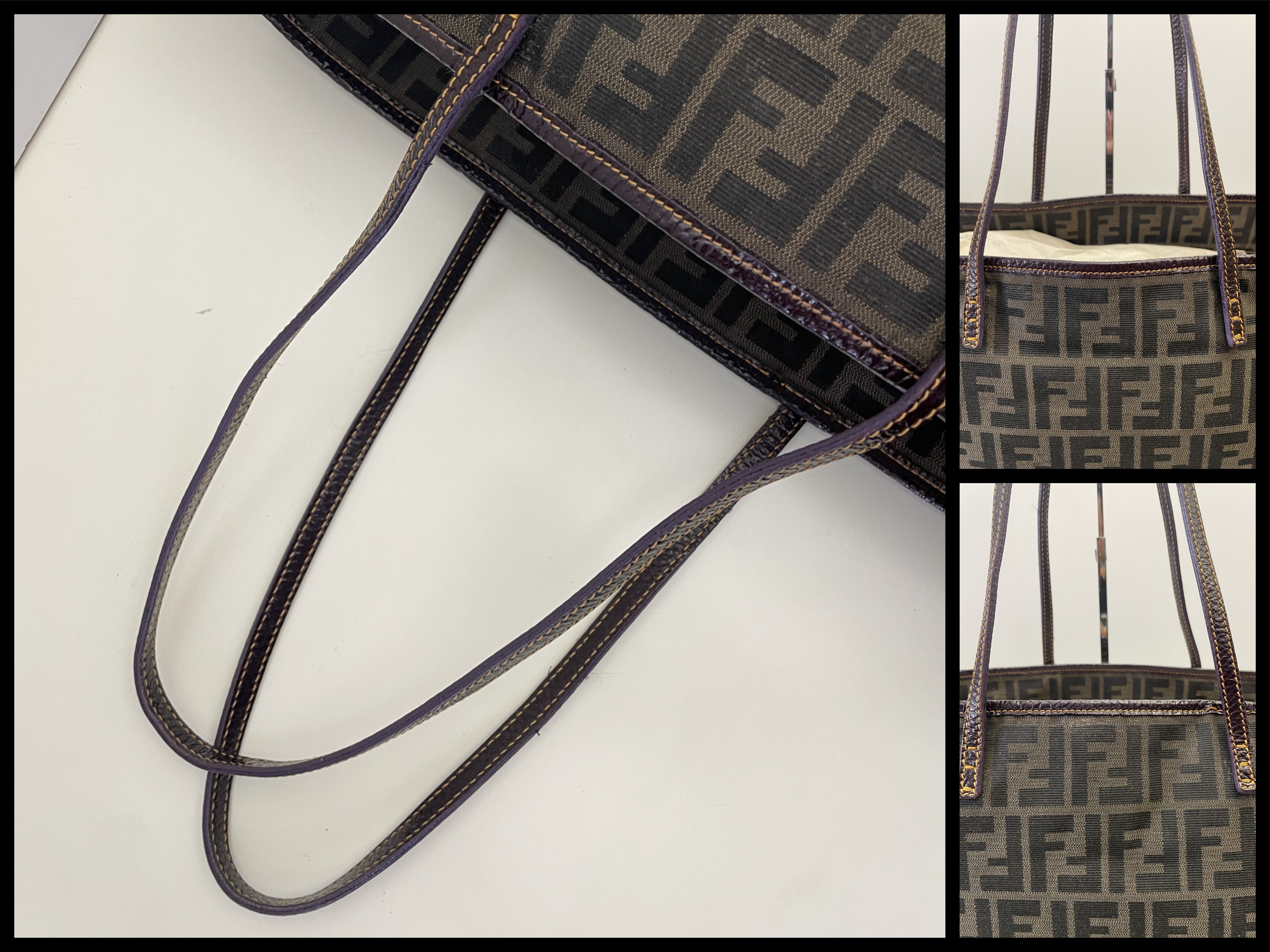 Fendi – Tote Roll Bag Tote “Zucca” Con Interno Viola