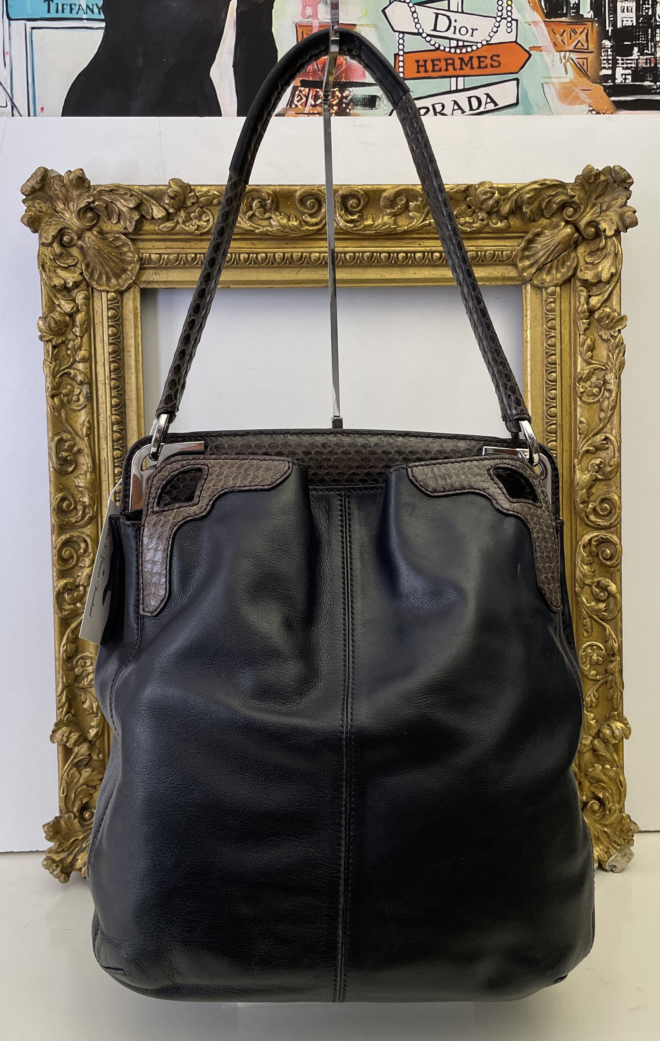 Cartier Marcello Bislunga Pelle Nera Con Tracolla