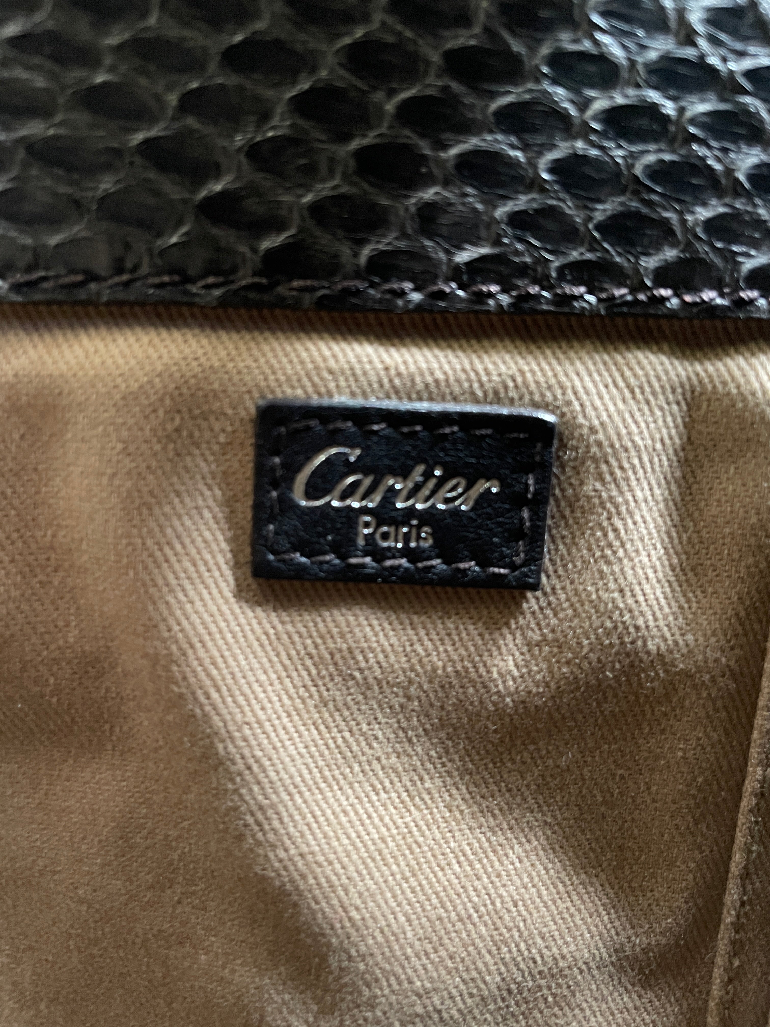 Cartier Marcello Bislunga Pelle Nera Con Tracolla