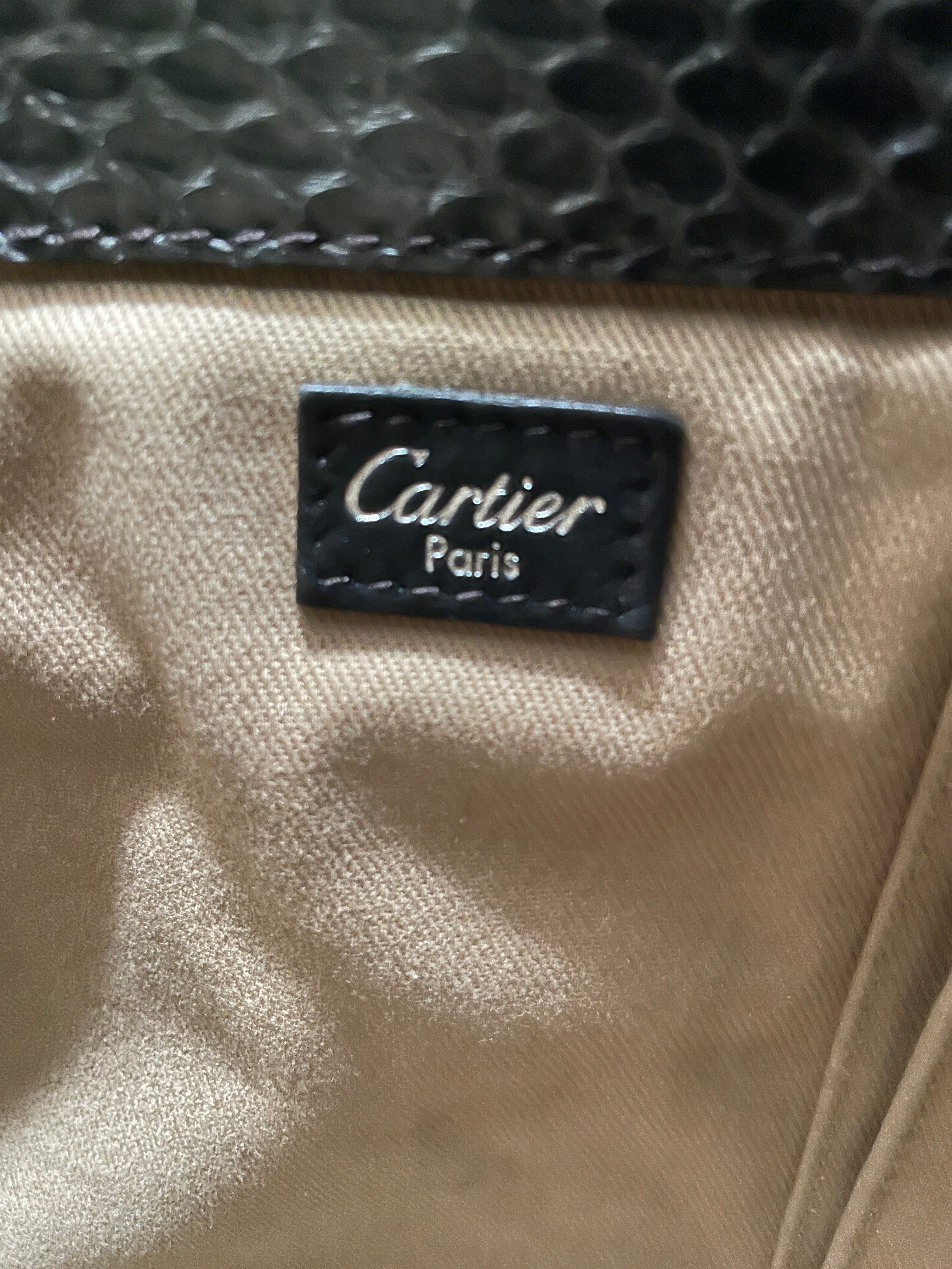 Cartier Marcello Bislunga Pelle Nera Con Tracolla