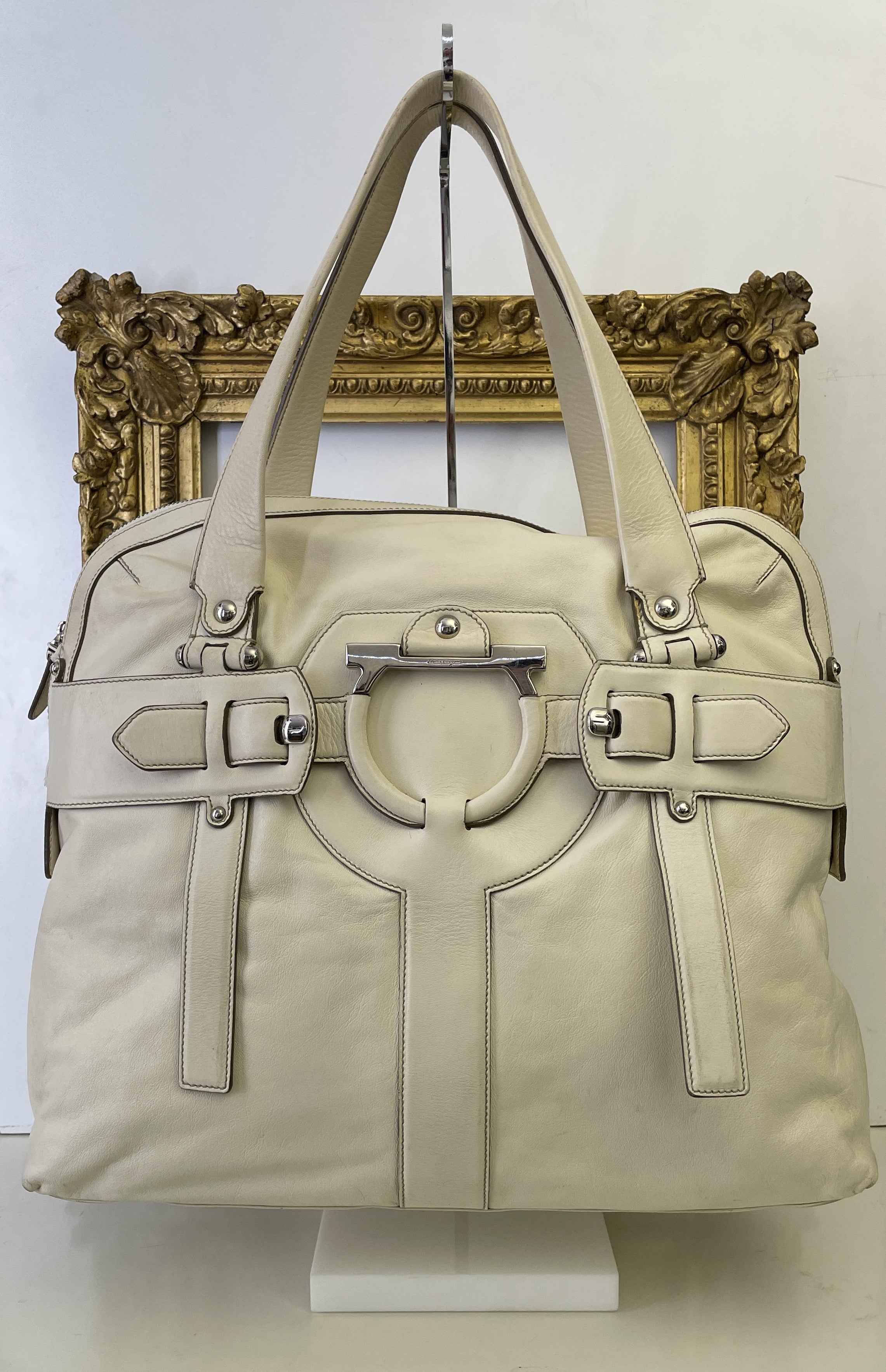 Ferragamo - Borsa A Spalla Pelle Bianca