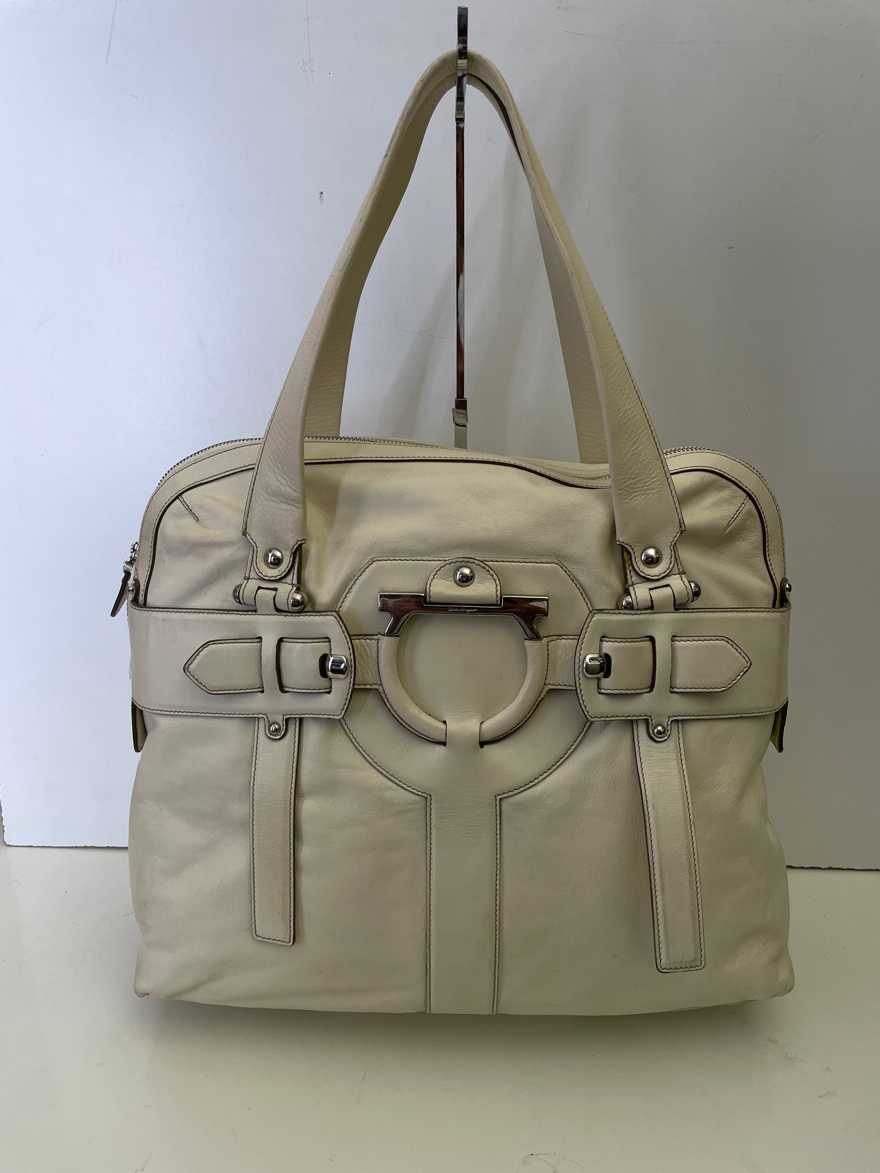 Ferragamo - Borsa A Spalla Pelle Bianca