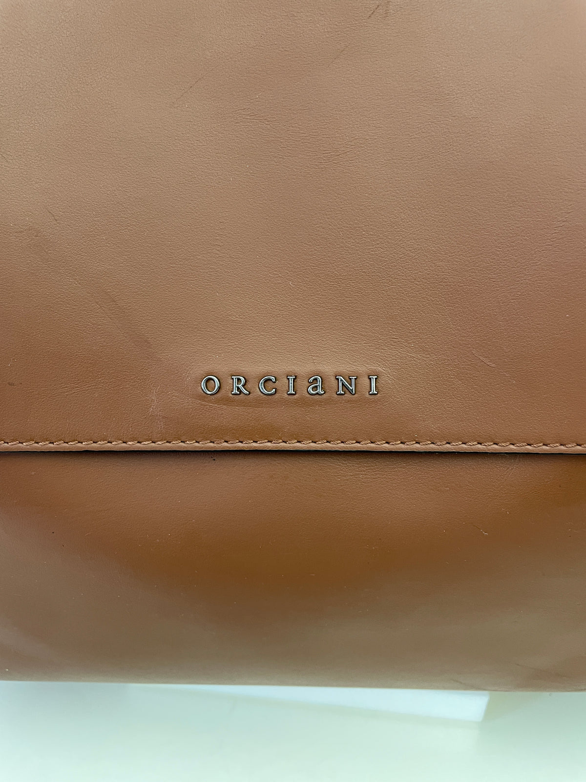 Orciani - Sveva Liberty Media Bordi Intrecciati Pelle Liscia Color Cuoio