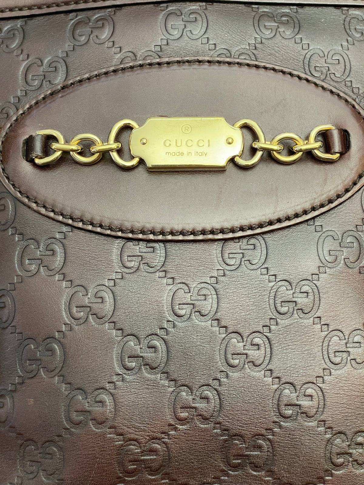 Gucci - Secchiello Guccissimo Punch In Pelle Bordeaux