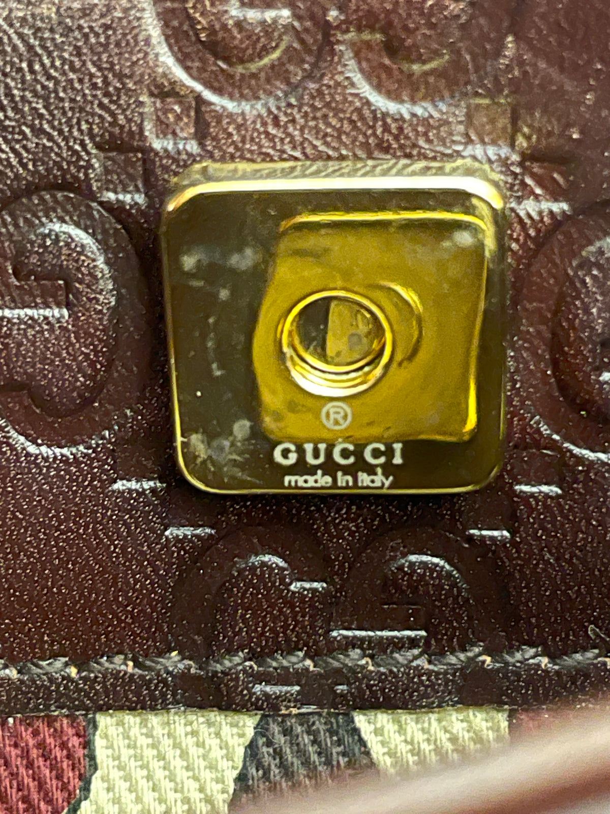 Gucci - Secchiello Guccissimo Punch In Pelle Bordeaux