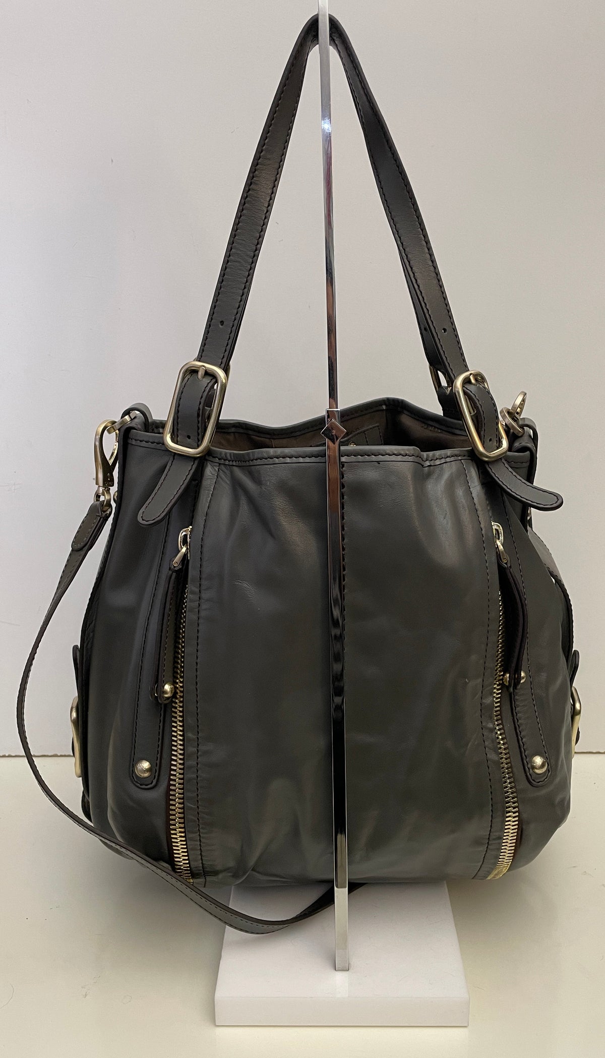 Tod's - Secchiello In Pelle Grigio Scuro