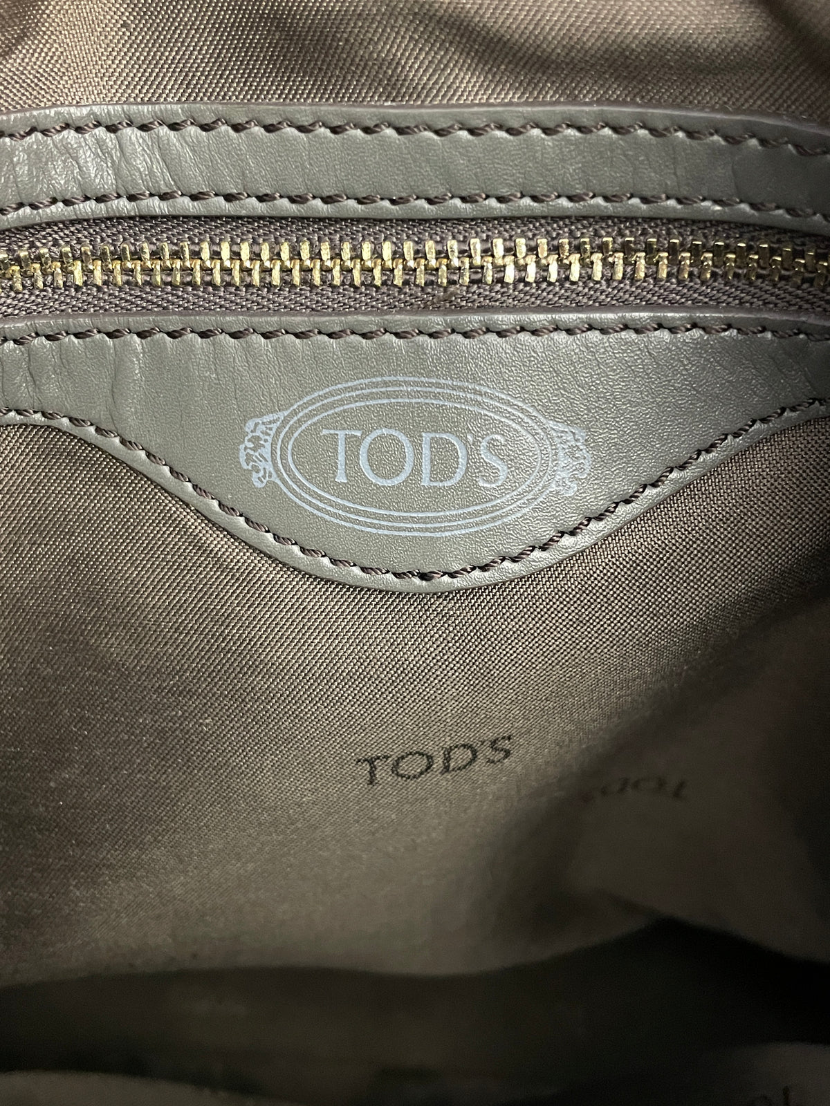 Tod's - Secchiello In Pelle Grigio Scuro