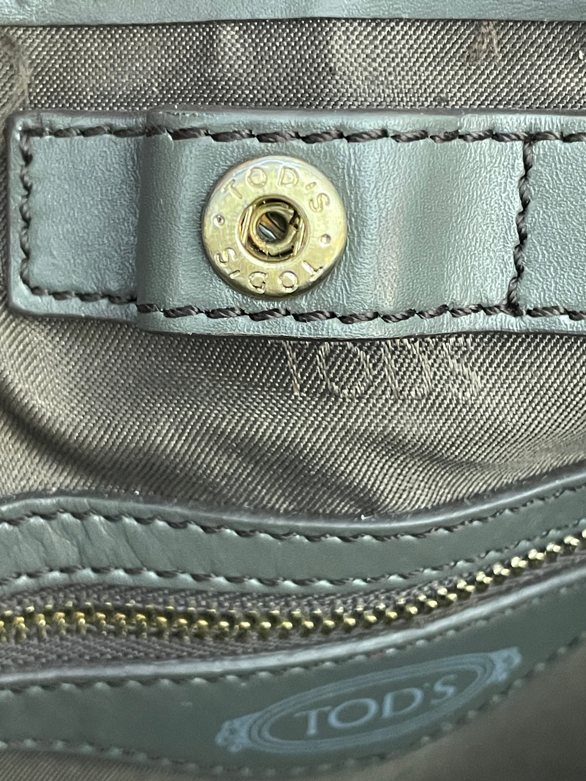 Tod's - Secchiello In Pelle Grigio Scuro