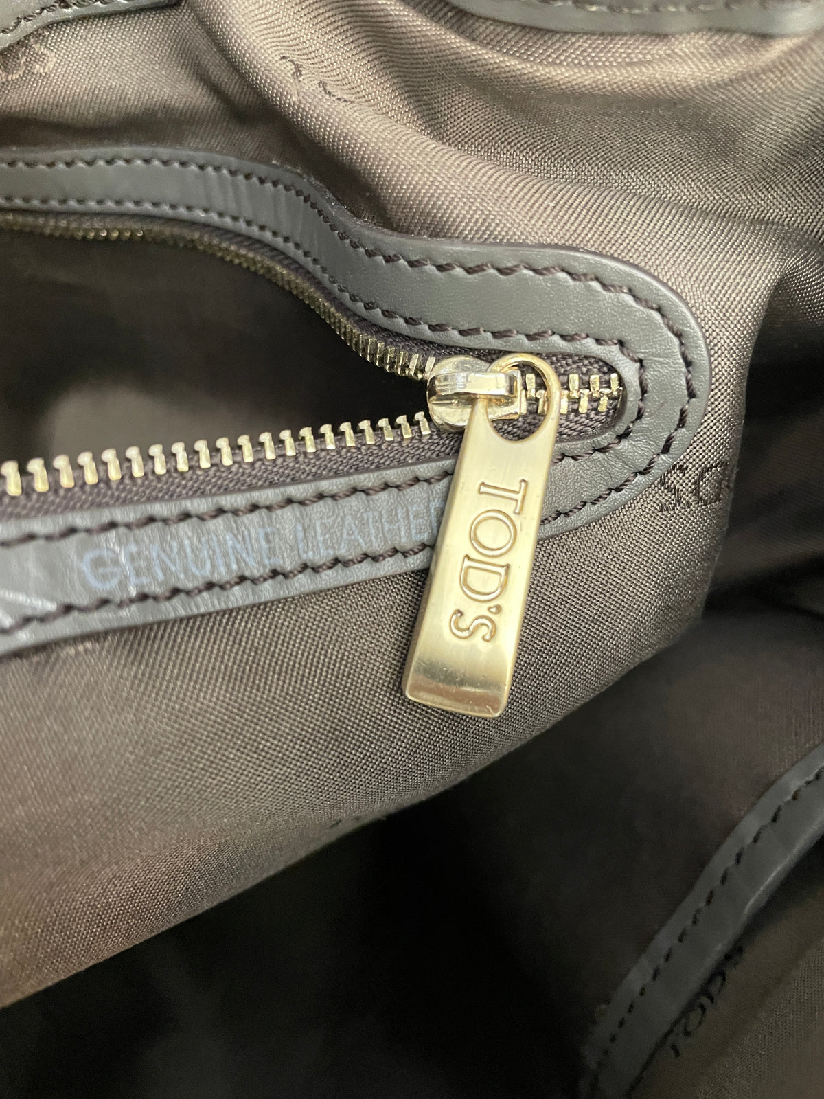 Tod's - Secchiello In Pelle Grigio Scuro