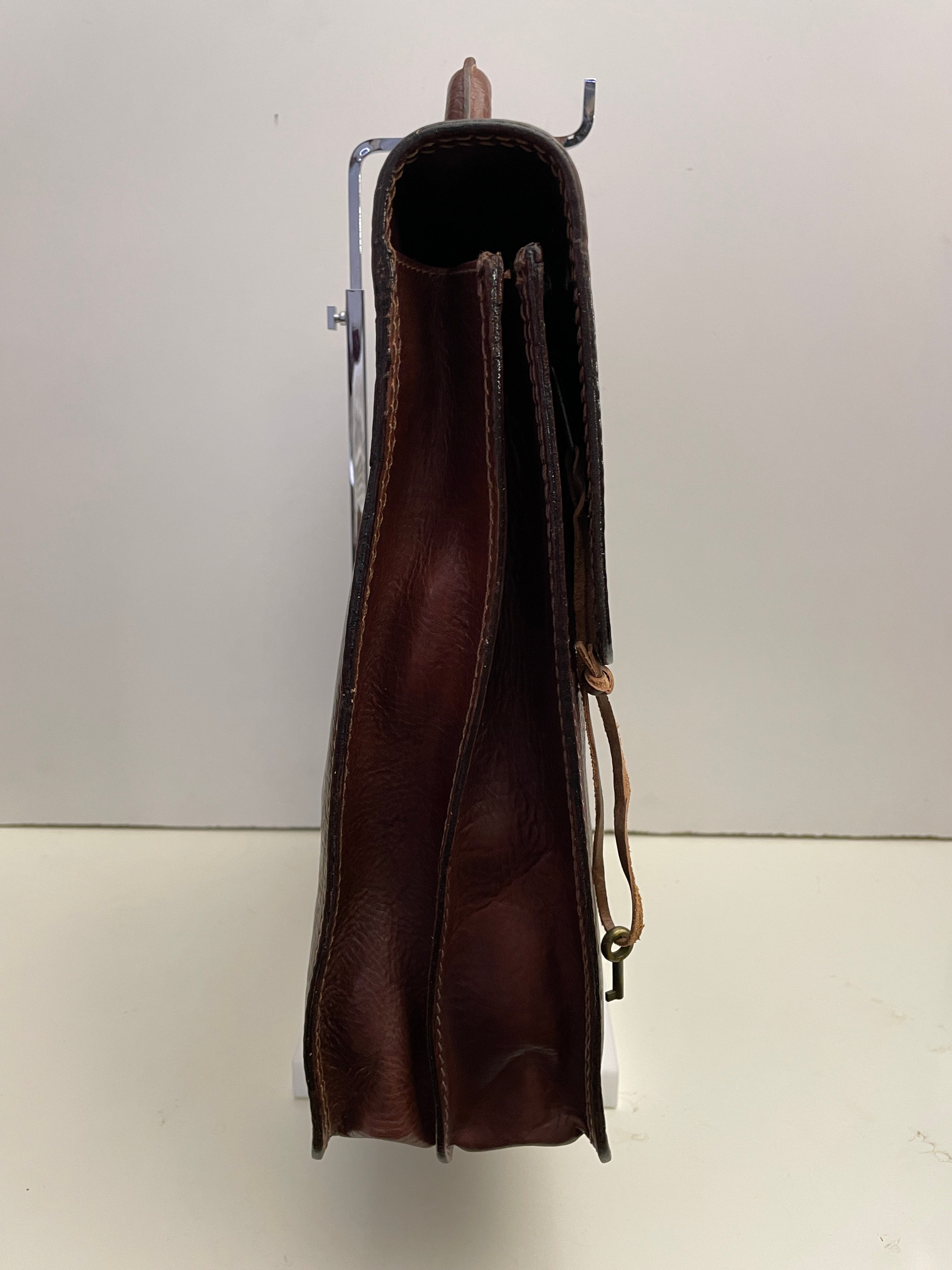 The Bridge - Cartella A Mano In Pelle Marrone Con Dustbag verde